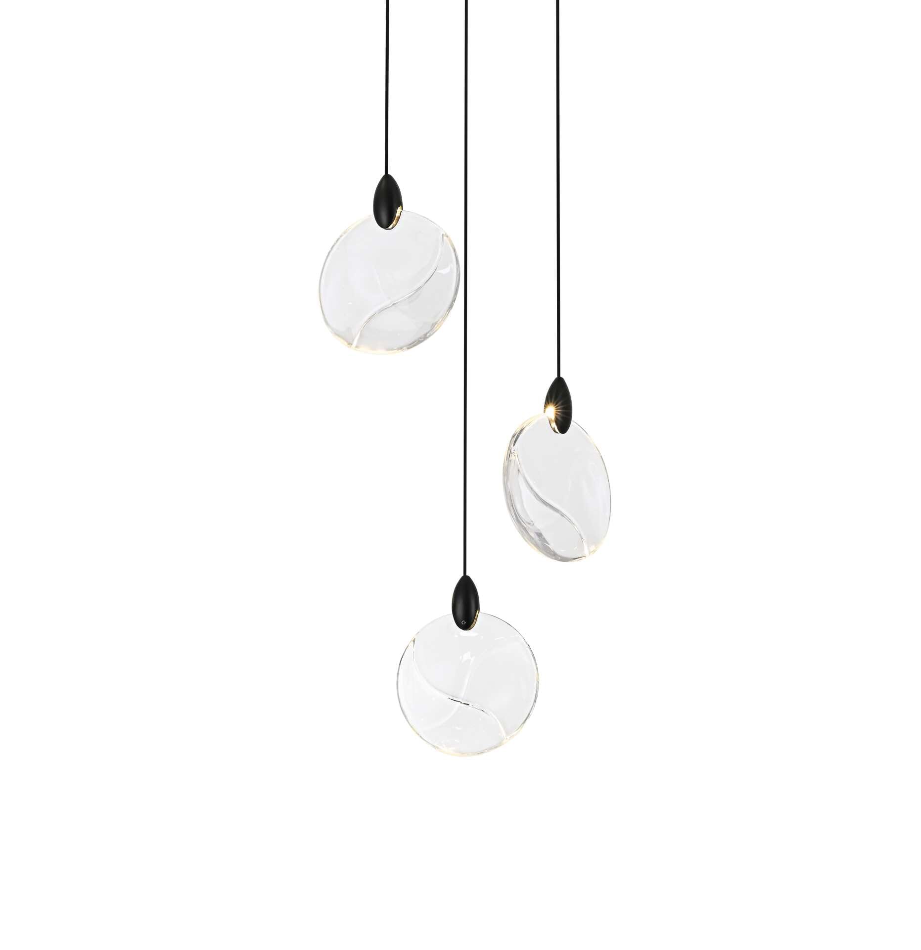 Dimensions
Chain/Rod Length: 142"
Length: 12"
Width: 12"
Height: 7.5"
Maximum Height: 125"
Wire Length: 142"
Specifications
Assembly Required: yes
Average Life (Hours): 6000
Bulb Included: Yes
Color Temperature: 3500K
CRI: 80
Crystal/Glass Color: Clear
Dimmable: Yes
Distressed Finish: No
Dry/Wet/Damp: Dry
ETL: Yes
Finish (Color): Black and Clear
Fixture Material: Iron and Crystal
Hanging Device: Cord
Hardware Finish: Black
Harware Material: Iron
Lumens: 150
Max/Nominal Watt: 6W
Number of Lights: 3
Product Shape: Round
Product Type: Pendants
Product Warranty: 1 year limited
Socket Type: LED
Voltage: 110V - 125V
Wattage/Bulb: 2W
Watts: 2W
Weight: 8
Wire Included: Yes
Shipment type: Small parcel - alternate view