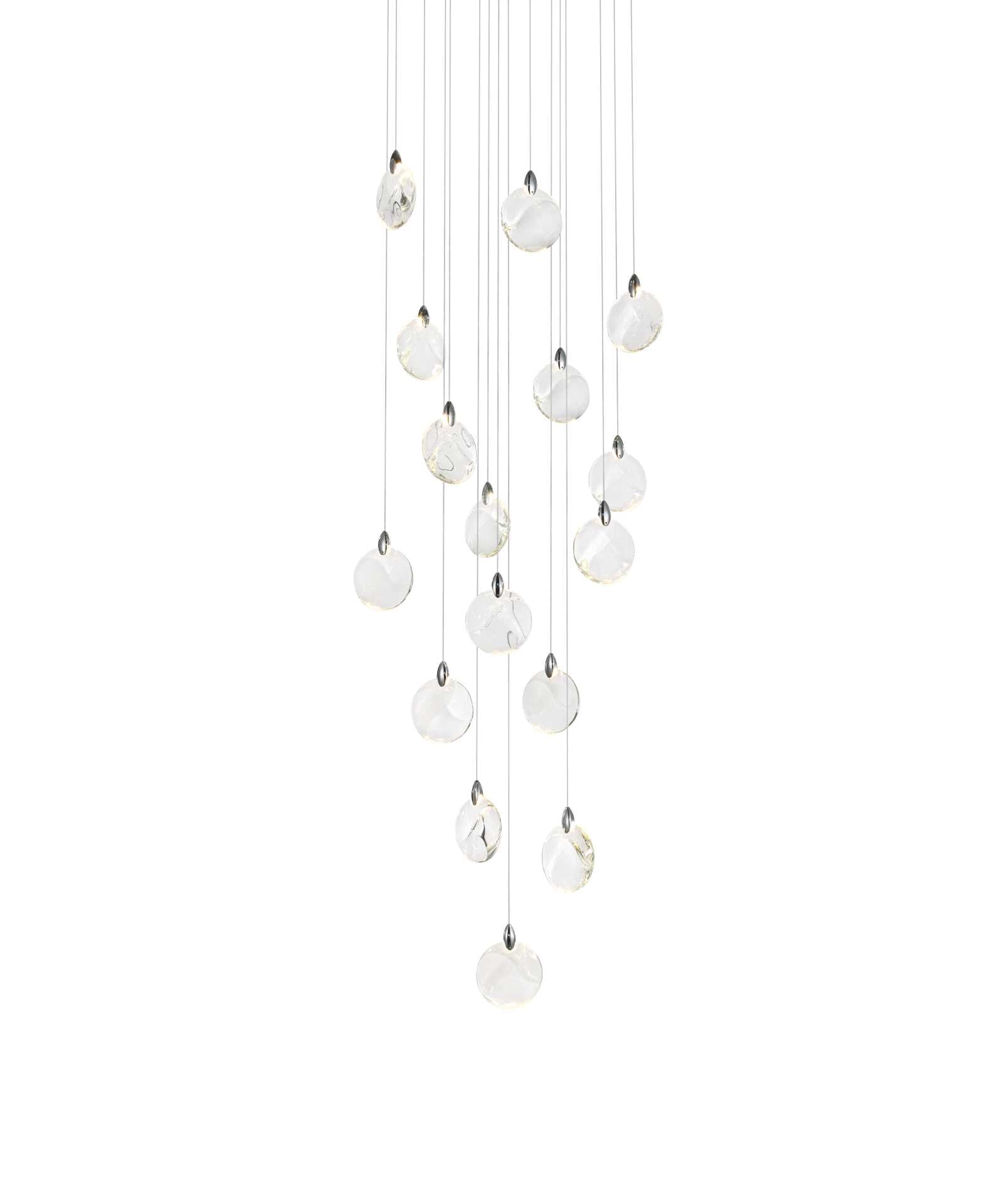 Dimensions
Chain/Rod Length: 142"
Length: 28"
Width: 28"
Height: 7.5"
Maximum Height: 125"
Wire Length: 142"
Specifications
Assembly Required: yes
Average Life (Hours): 6000
Bulb Included: Yes
Color Temperature: 3500K
CRI: 80
Crystal/Glass Color: Clear
Dimmable: Yes
Distressed Finish: No
Dry/Wet/Damp: Dry
ETL: Yes
Finish (Color): Chrome and Clear
Fixture Material: Iron and Crystal
Hanging Device: Cord
Hardware Finish: Chrome
Harware Material: Iron
Lumens: 150
Max/Nominal Watt: 32W
Number of Lights: 16
Product Shape: Round
Product Type: Pendants
Product Warranty: 1 year limited
Socket Type: LED
Voltage: 110V - 125V
Wattage/Bulb: 2W
Watts: 2W
Weight: 40
Wire Included: Yes
Shipment type: Small parcel - alternate view