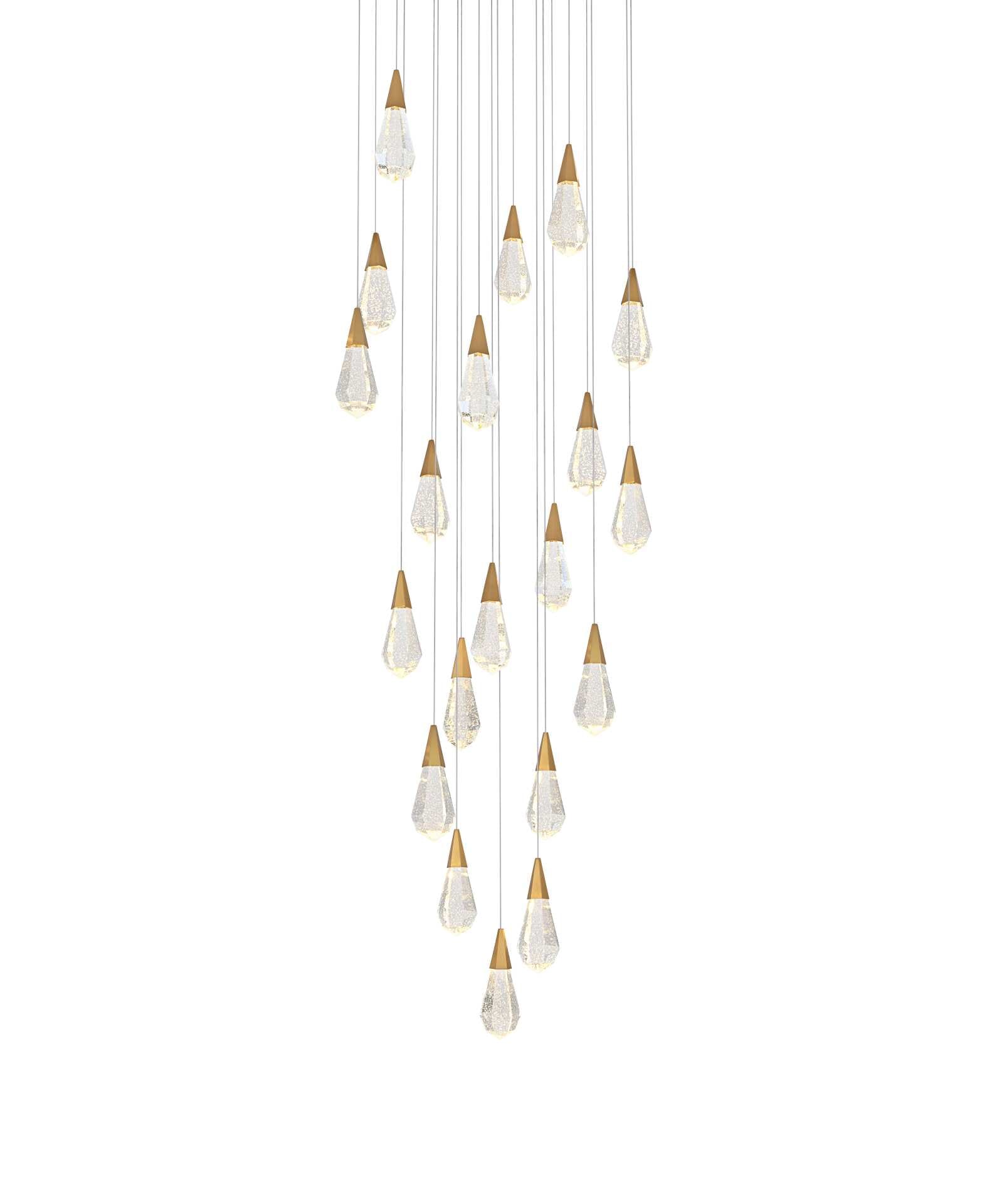 Dimensions
Chain/Rod Length: 142"
Length: 32"
Width: 32"
Height: 10"
Maximum Height: 128"
Wire Length: 142"
Specifications
Assembly Required: yes
Average Life (Hours): 6000
Bulb Included: Yes
Color Temperature: 3500K
CRI: 80
Crystal/Glass Color: Clear
Dimmable: Yes
Distressed Finish: No
Dry/Wet/Damp: Dry
ETL: Yes
Finish (Color): Satin Gold and Clear
Fixture Material: Iron and Crystal
Hanging Device: Cord
Hardware Finish: Satin Gold
Harware Material: Iron
Lumens: 150
Max/Nominal Watt: 40W
Number of Lights: 20
Product Shape: Round
Product Type: Chandeliers
Product Warranty: 1 year limited
Socket Type: LED
Voltage: 110V - 125V
Wattage/Bulb: 2W
Watts: 2W
Weight: 98
Wire Included: Yes
Shipment type: Small parcel - alternate view