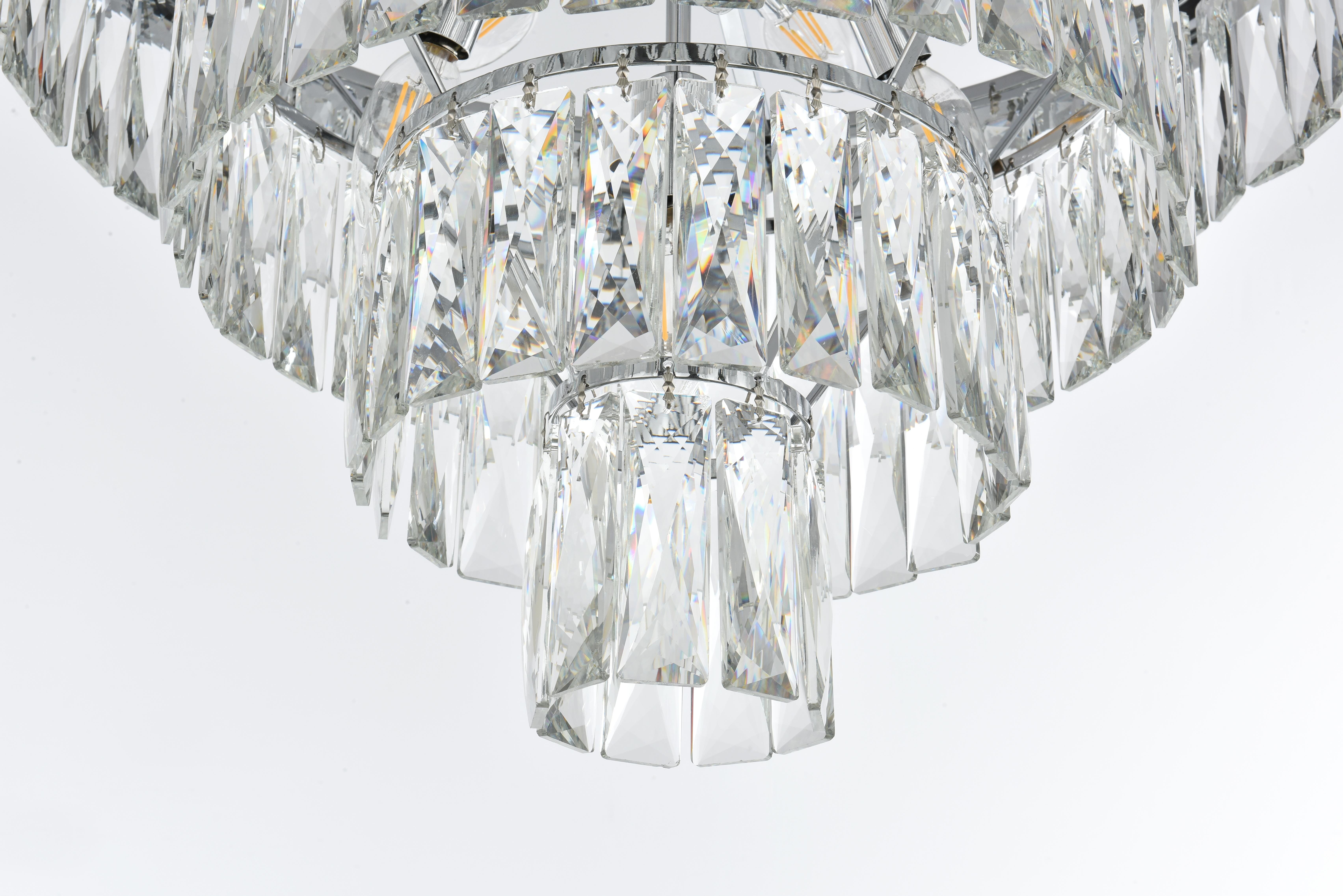 Josephine Ten Light Chandelier in Chrome and Clear - Image 4