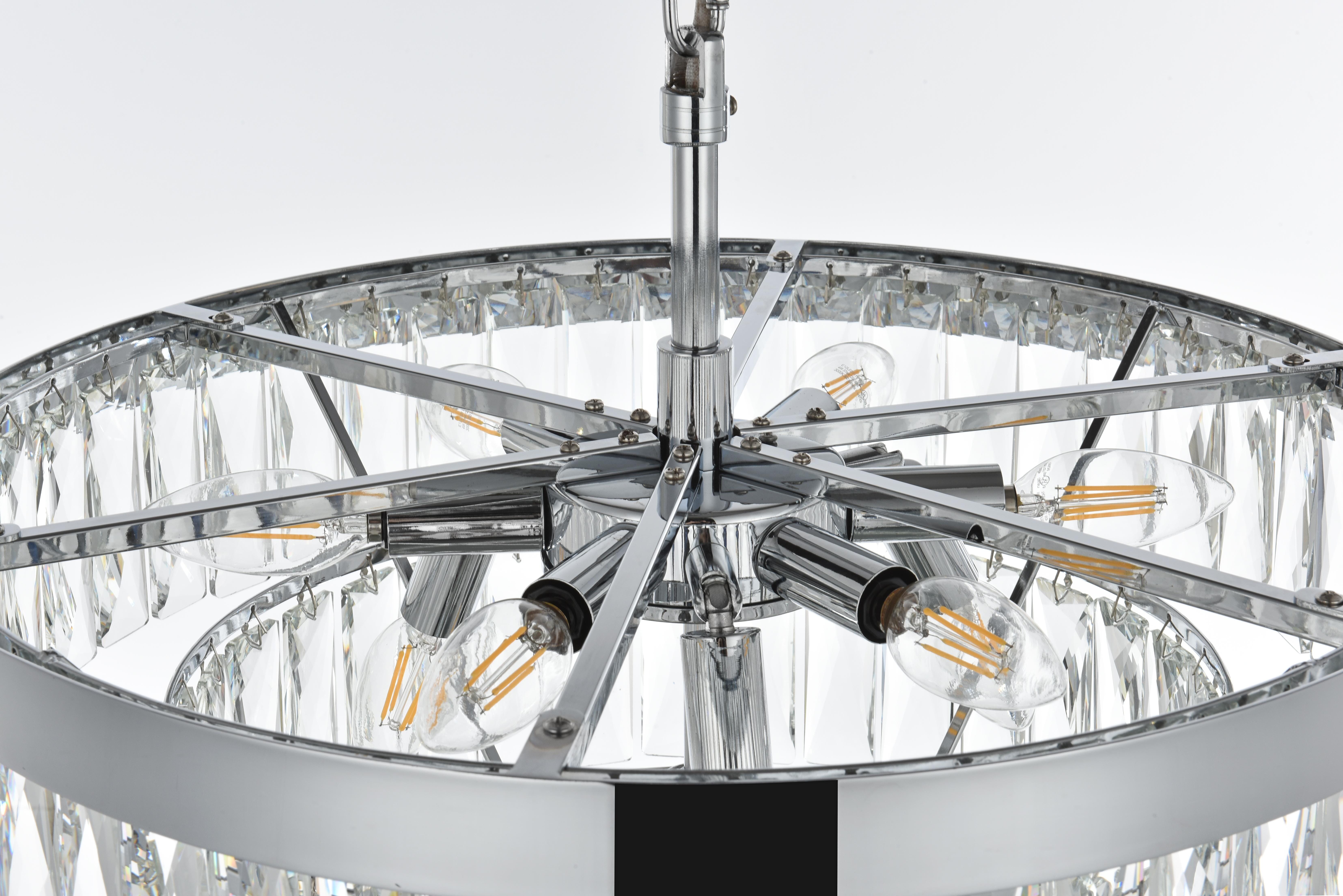 Josephine Ten Light Chandelier in Chrome and Clear - Image 5