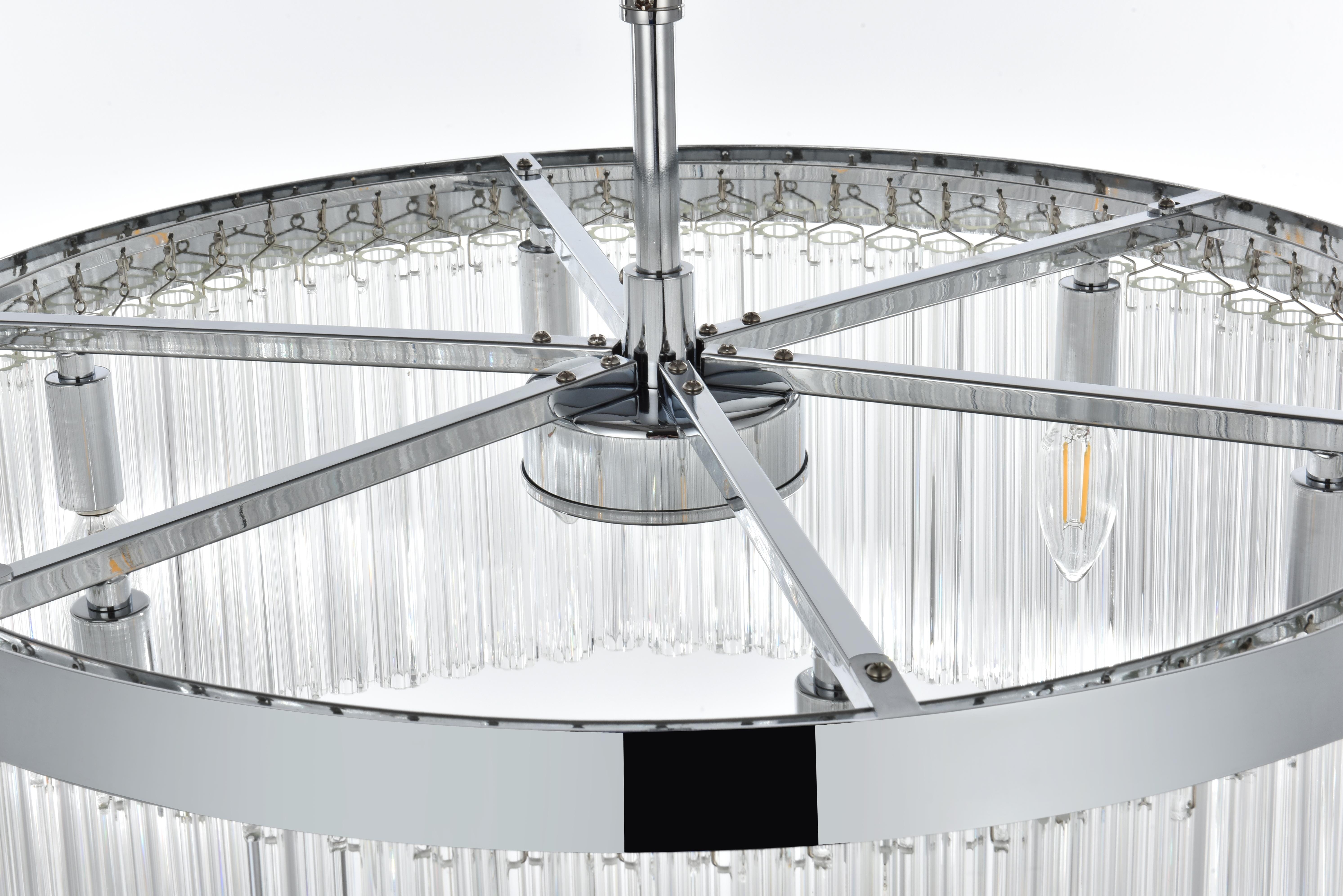 Harlow Six Light Chandelier in Chrome and Clear - Image 5