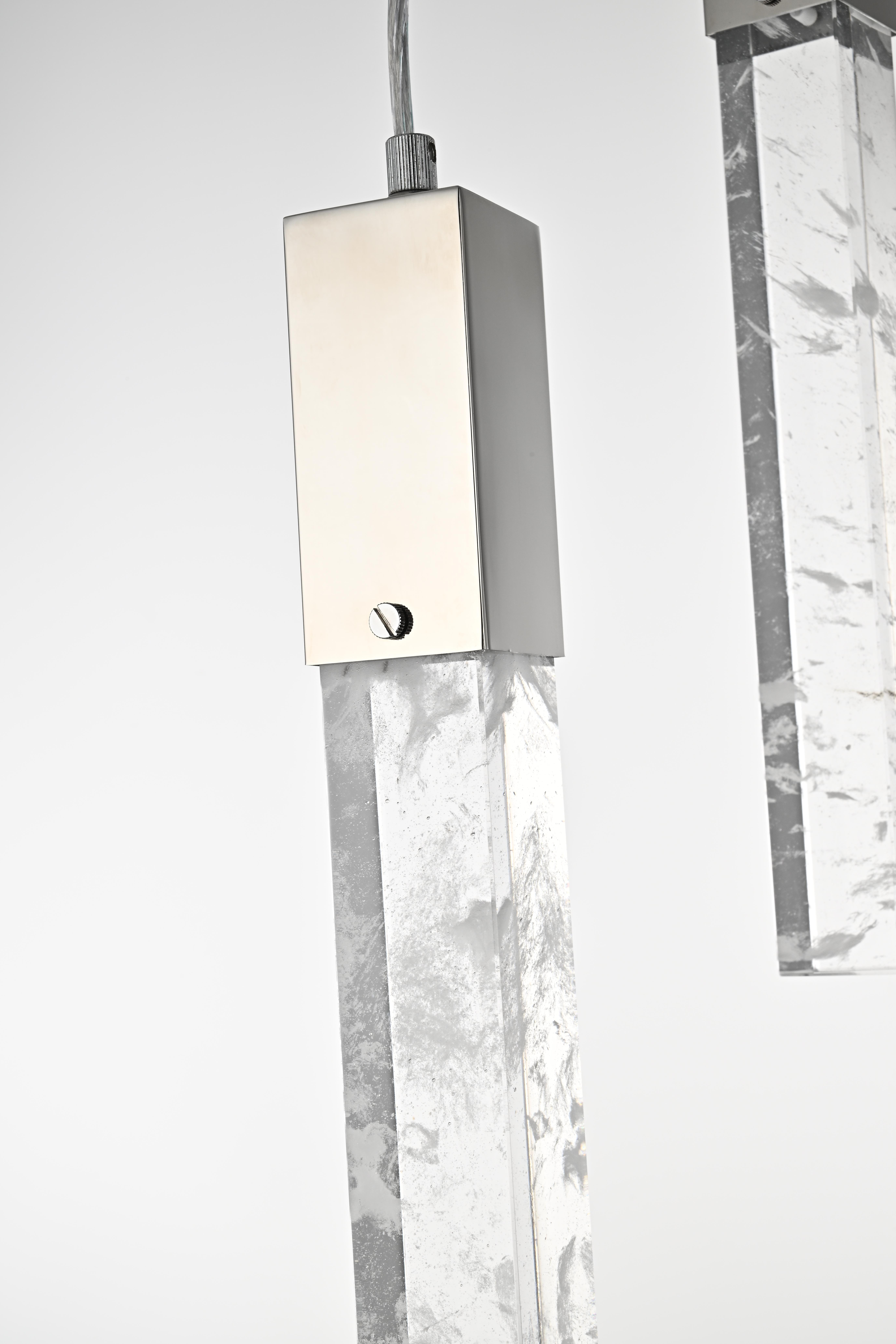 Aurora Three Light Chandelier in Chrome and Clear Crystal - Image 4