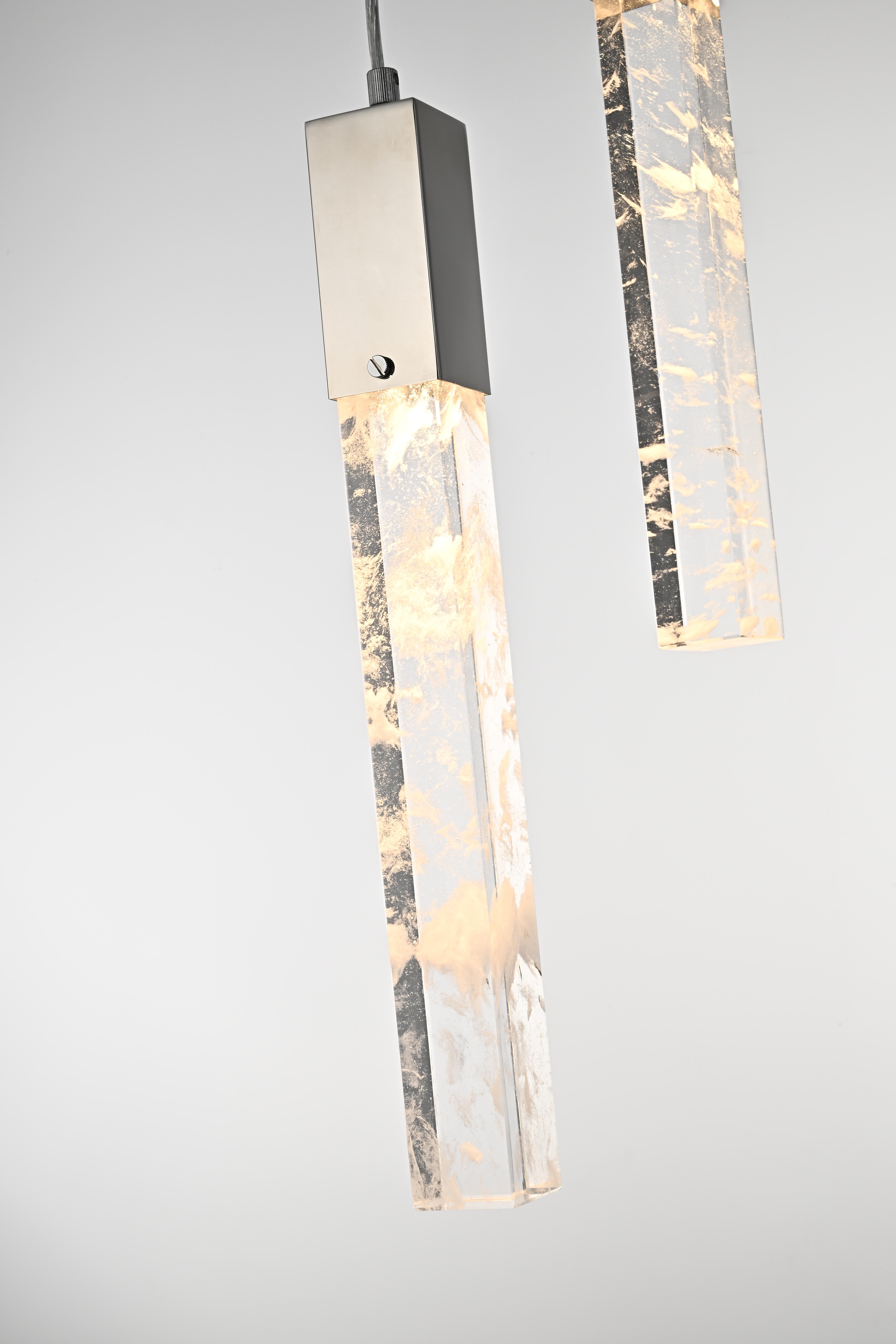 Aurora Three Light Chandelier in Chrome and Clear Crystal - Image 5