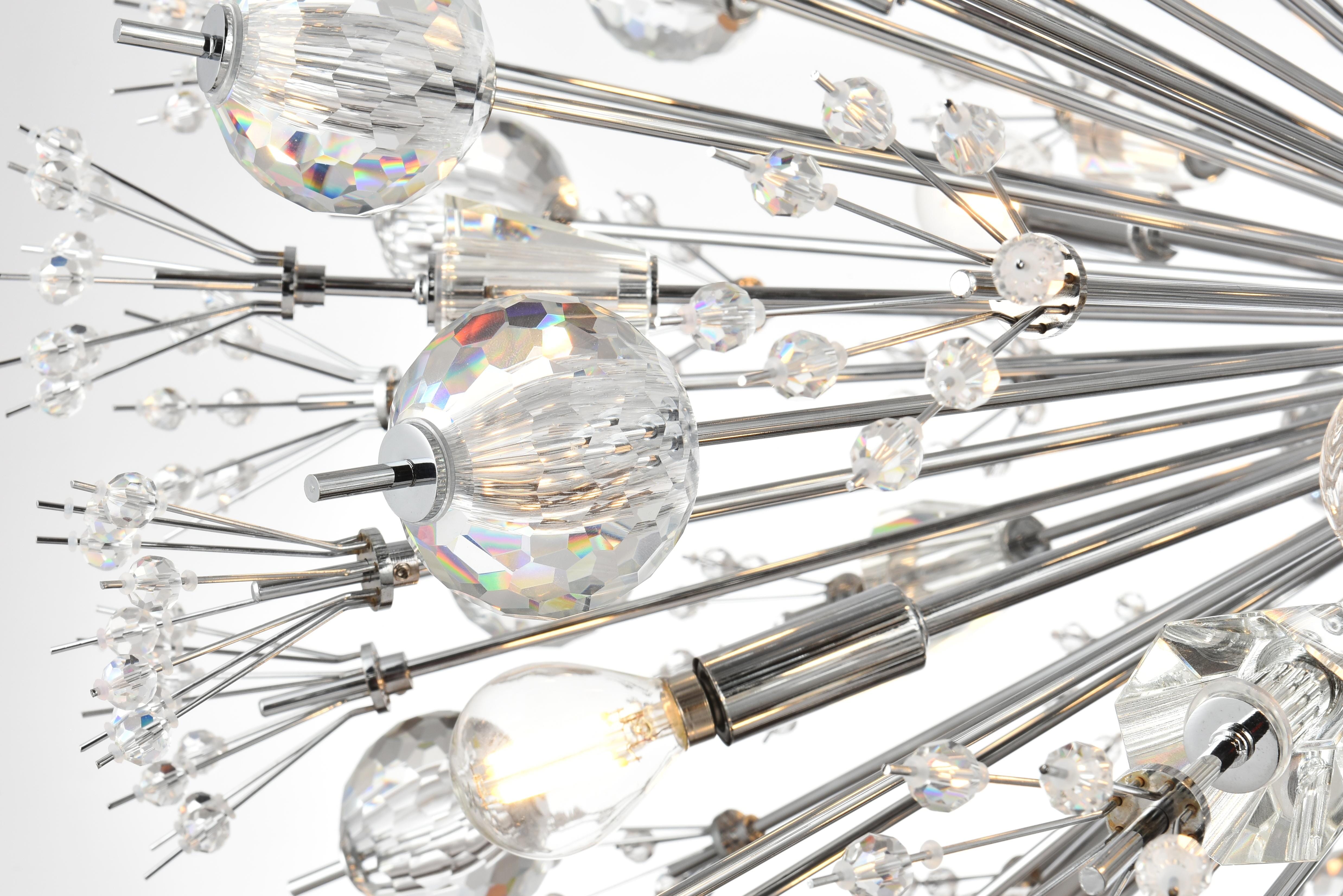 Vera 18-Light Crystal Pendant Chandelier in Chrome - Image 4
