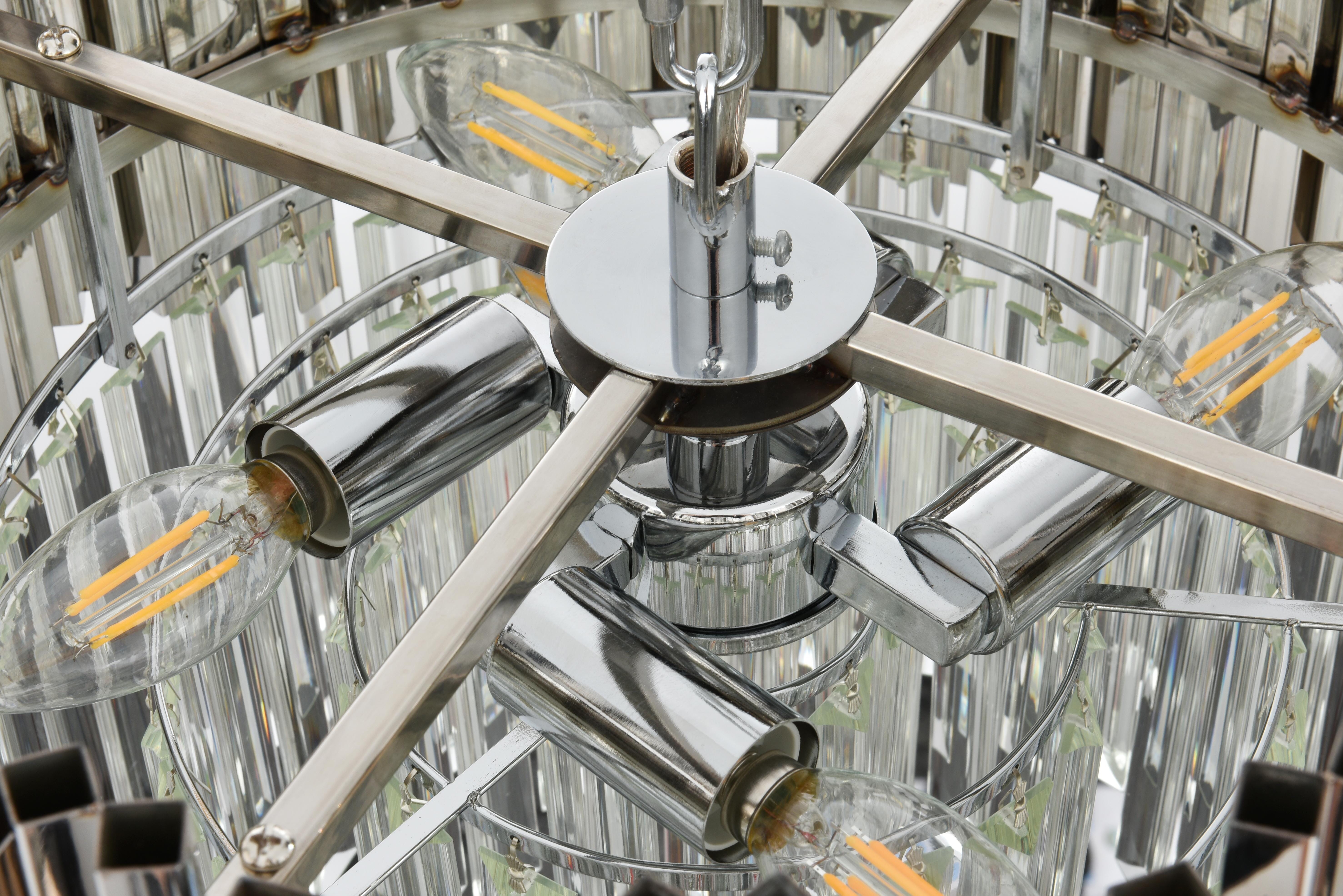 Willow Four Light Chandelier in Chrome and Clear - Image 5