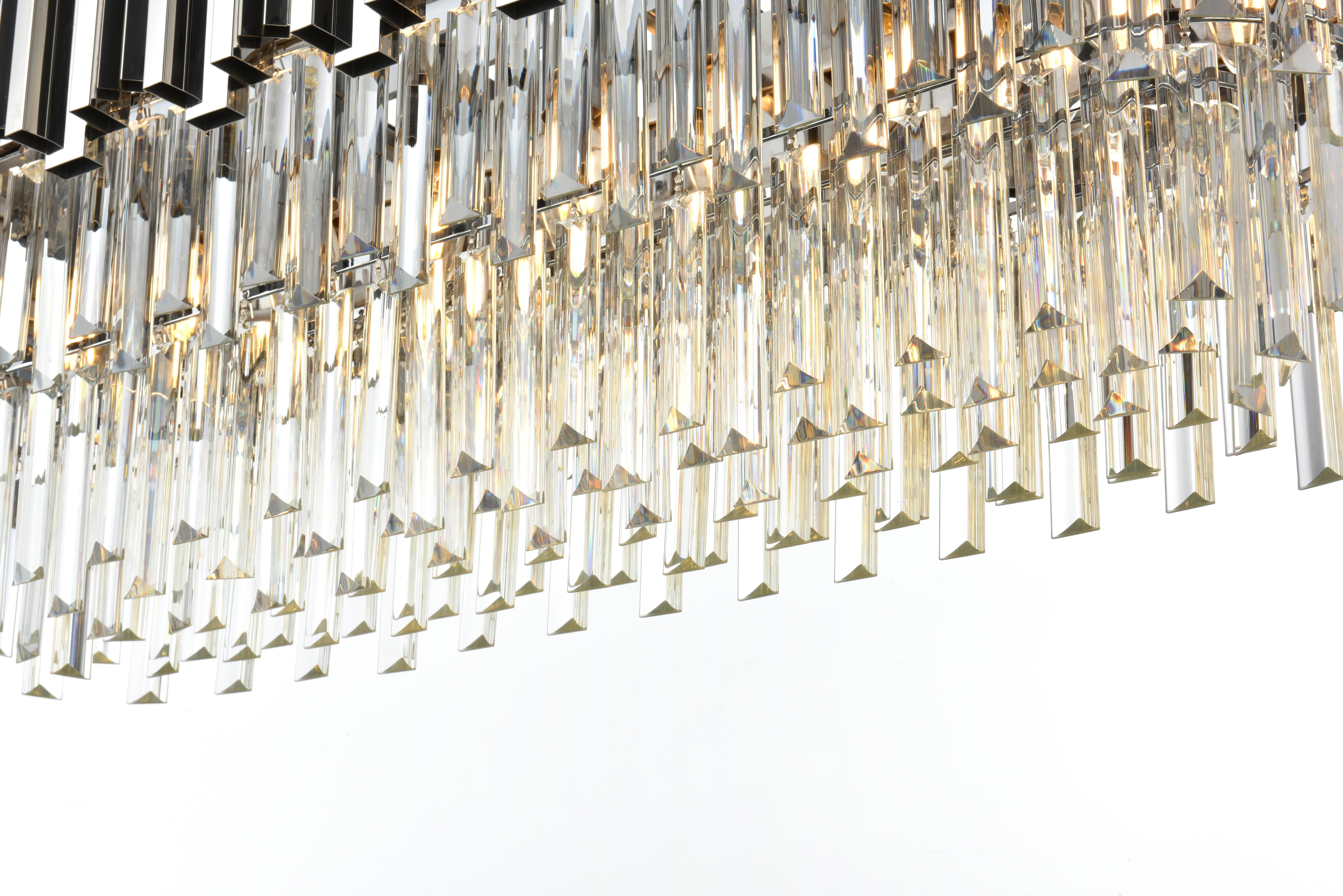 Willow 9-Light Linear Chandelier in Chrome and Clear - Image 4