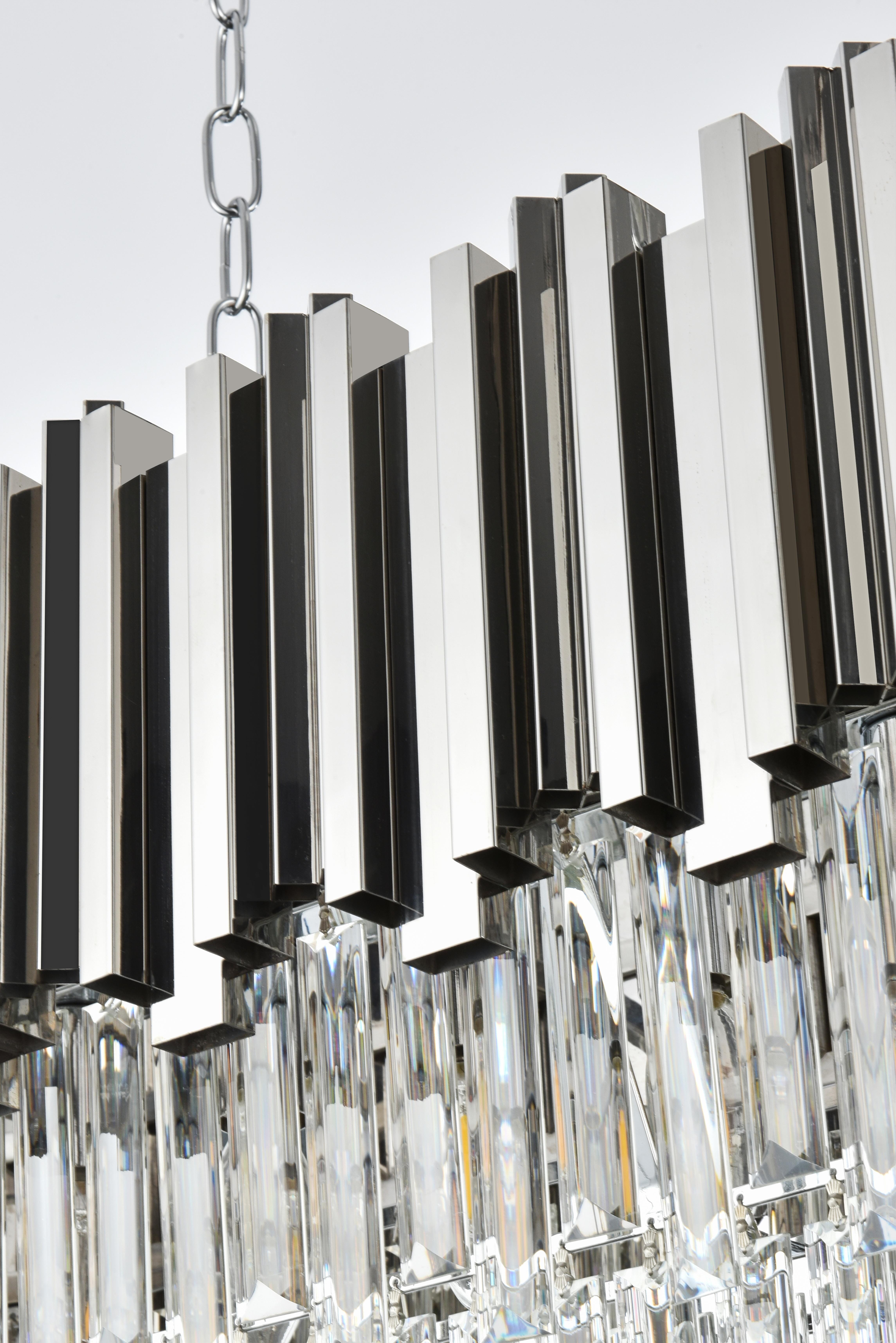 Willow 9-Light Linear Chandelier in Chrome and Clear - Image 5