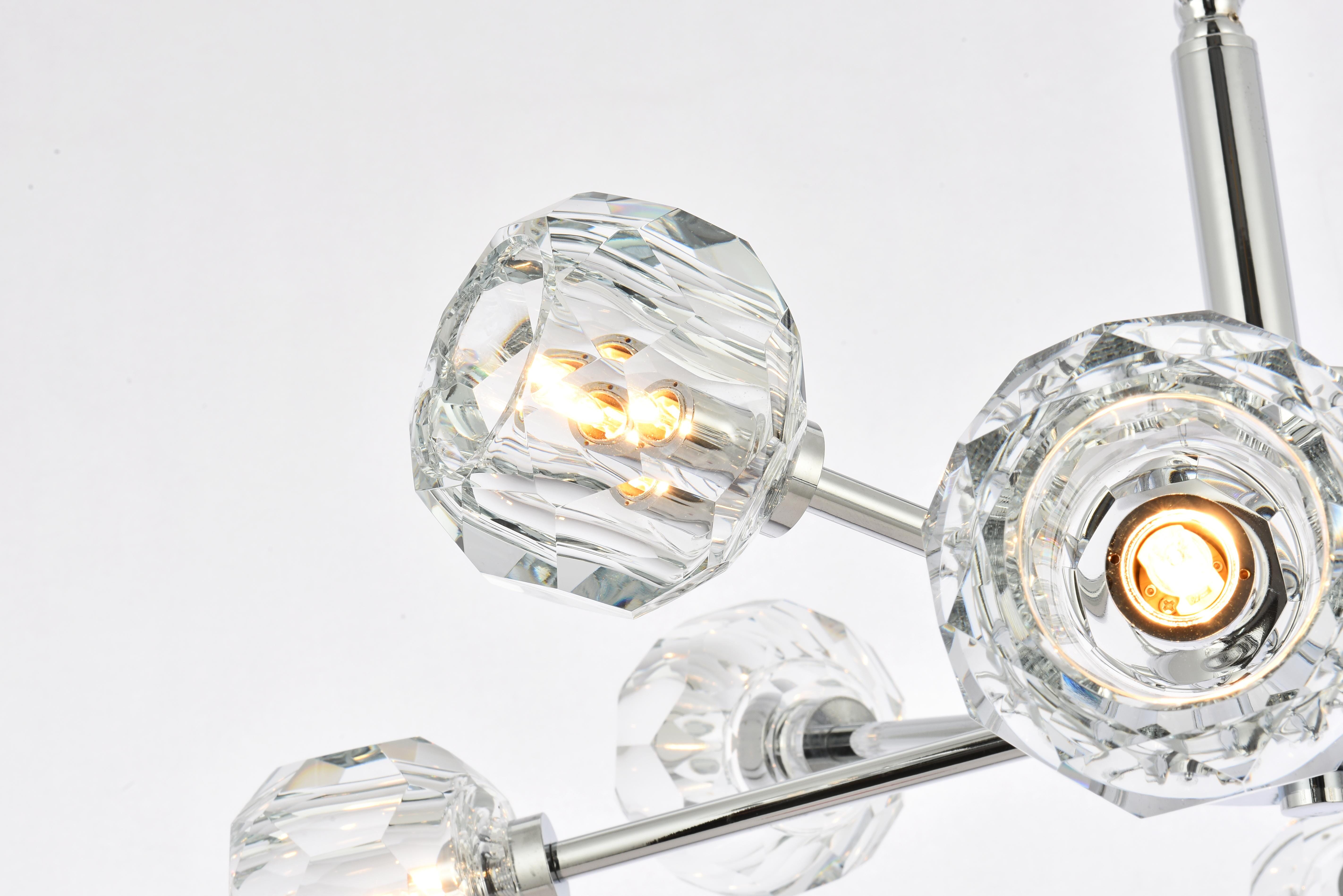 Graham Eight Light Pendant in Chrome and Clear - Image 4