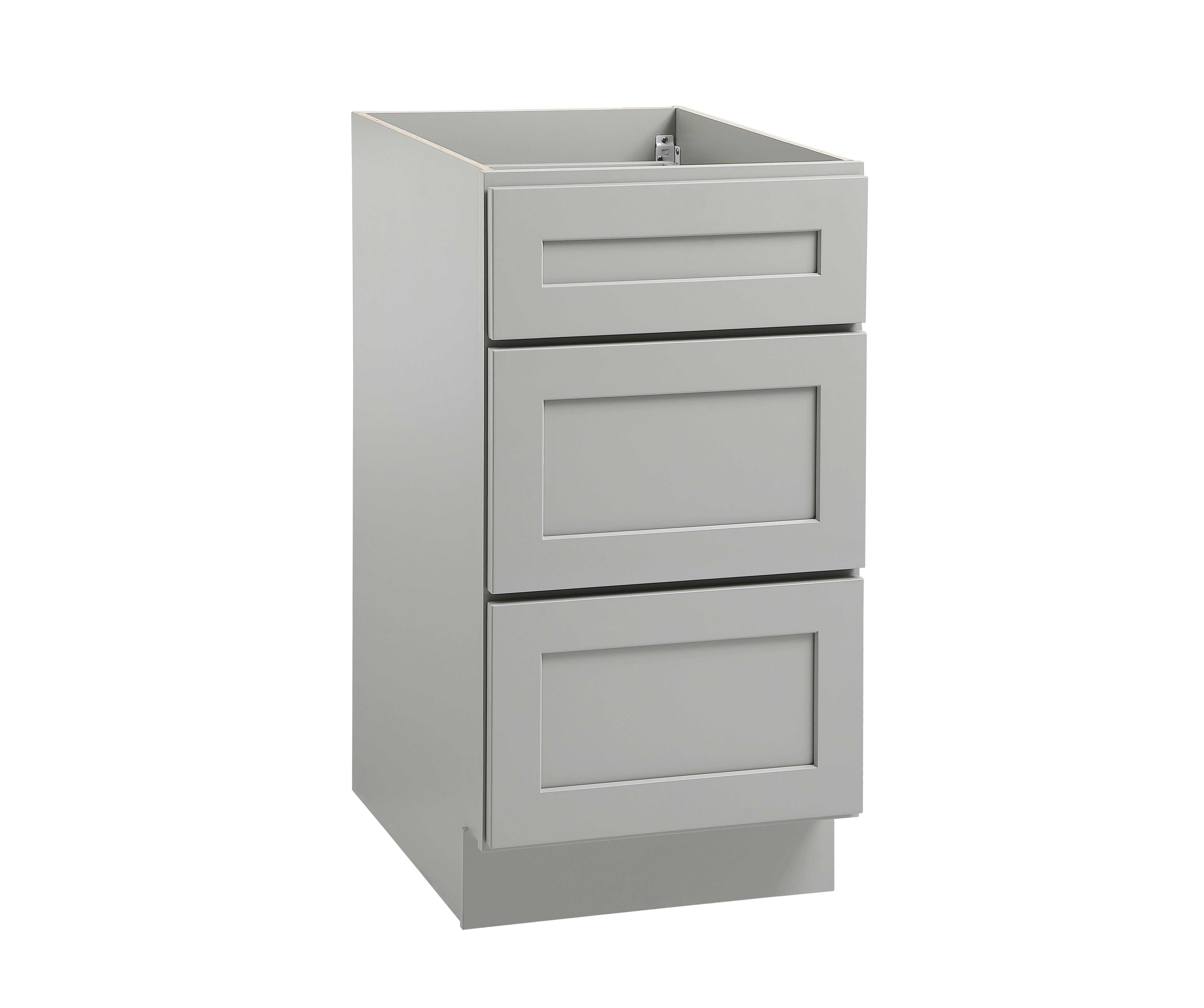 Installation Manual
Specification Sheet
Dimensions
Length: 18"
Width: 24"
Height: 34.5"
Specifications
Assembly Required: Yes
Distressed Finish: No
Finish (Color): Grey
Rubberwood and Plywood
Product Shape: Rectangle
Product Type: Kitchen Drawer Base Cabinet
Product Warranty: 1 year limited
Weight: 78.3
Wire Included: No
Wood Type: Rubberwood
Shipment type: Small Parcel
Drawers
Drawers Included: Yes
Number of Drawers: 3 - alternate view