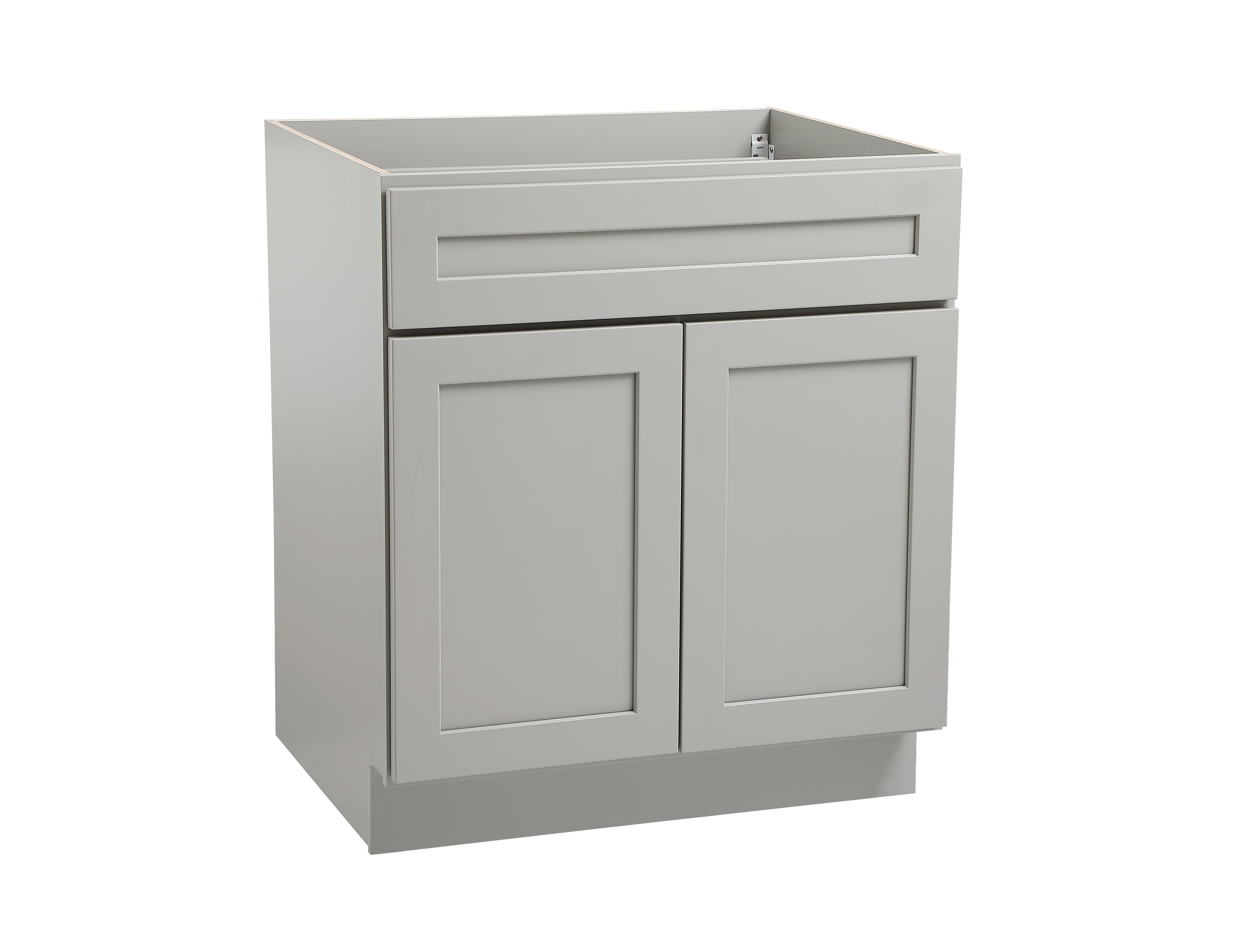 Installation Manual
Specification Sheet
Dimensions
Length: 30"
Width: 24"
Height: 34.5"
Specifications
Assembly Required: Yes
Distressed Finish: No
Finish (Color): Grey
Rubberwood and Plywood
Product Shape: Rectangle
Product Type: Kitchen Base Cabinet
Product Warranty: 1 year limited
Weight: 65
Wire Included: No
Wood Type: Rubberwood
Shipment type: Small Parcel
Drawers
Drawers Included: Yes
Number of Drawers: 1
Shelves
Number of Shelves: 1 - alternate view