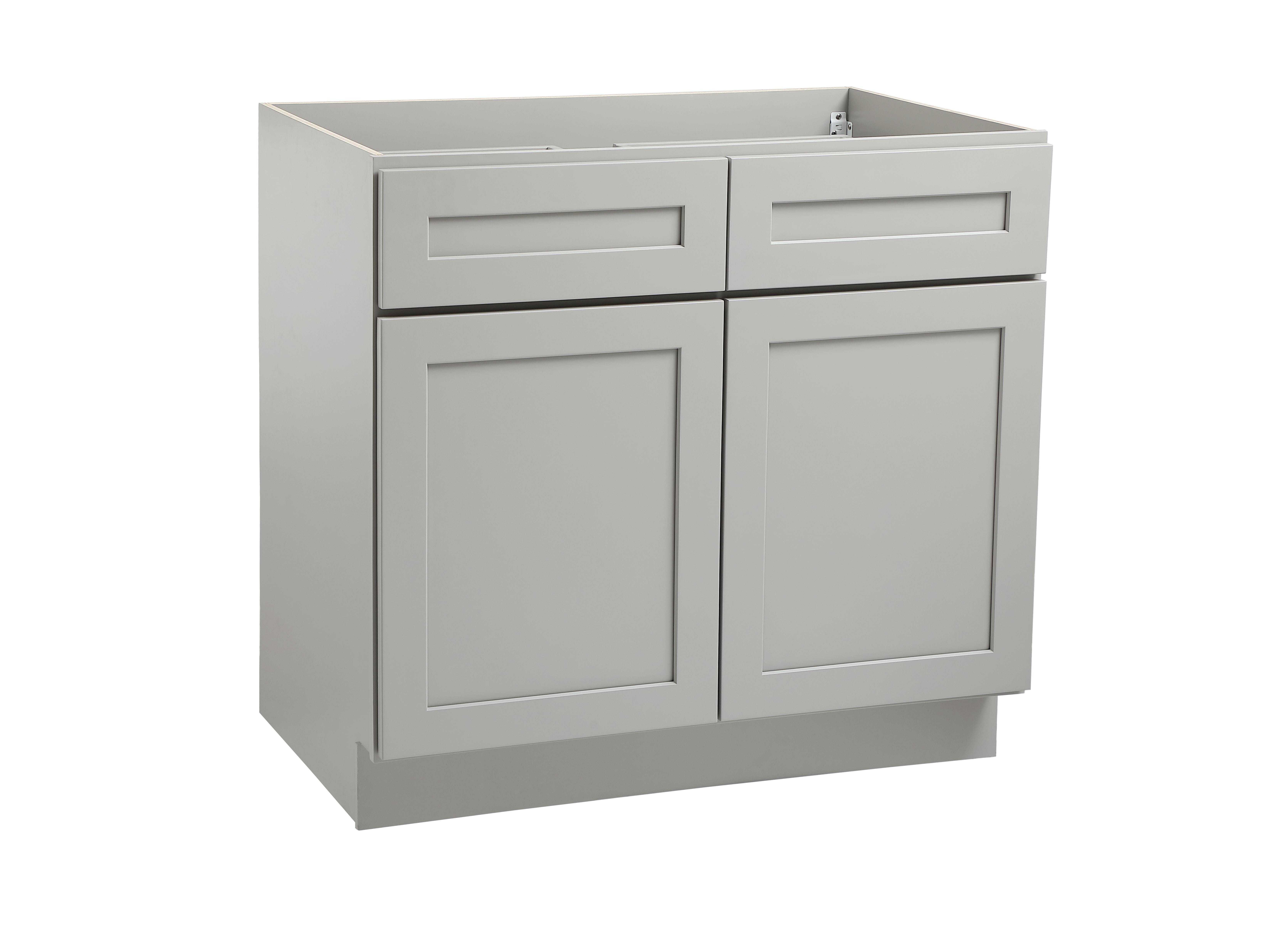 Installation Manual
Specification Sheet
Dimensions
Length: 36"
Width: 24"
Height: 34.5"
Specifications
Assembly Required: Yes
Distressed Finish: No
Finish (Color): Grey
Rubberwood and Plywood
Product Shape: Rectangle
Product Type: Kitchen Base Cabinet
Product Warranty: 1 year limited
Weight: 83.8
Wire Included: No
Wood Type: Rubberwood
Shipment type: Small Parcel
Drawers
Drawers Included: Yes
Number of Drawers: 2
Shelves
Number of Shelves: 1 - alternate view