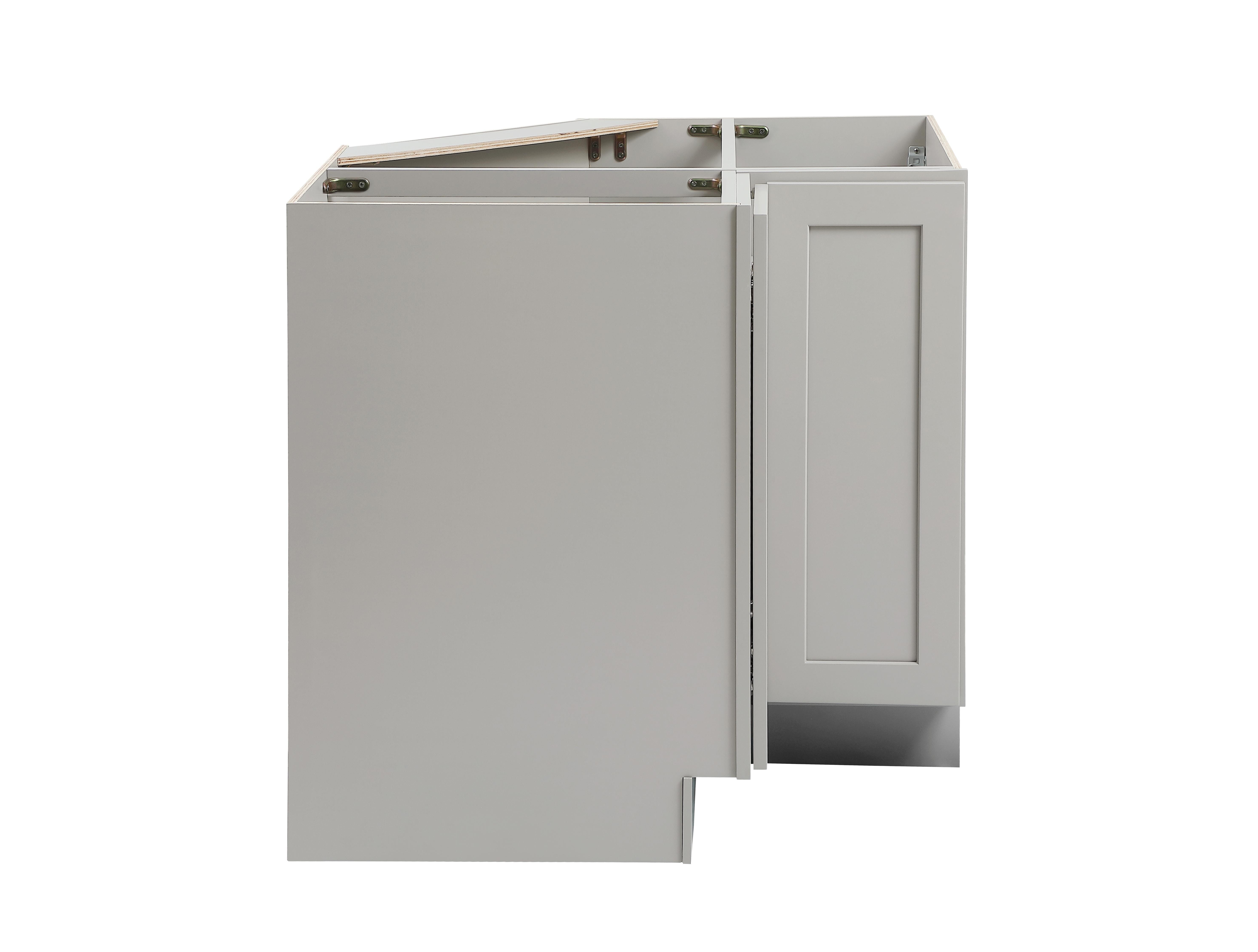 Installation Manual
Specification Sheet
Dimensions
Length: 36"
Width: 36"
Height: 34.5"
Specifications
Assembly Required: Yes
Distressed Finish: No
Finish (Color): Grey
Rubberwood and Plywood
Product Shape: Polygon
Product Type: Kitchen Easy Reach Base Cabinet
Product Warranty: 1 year limited
Weight: 75
Wire Included: No
Wood Type: Rubberwood
Shipment type: Small Parcel
Drawers
Drawers Included: No
Shelves
Number of Shelves: 2 - alternate view