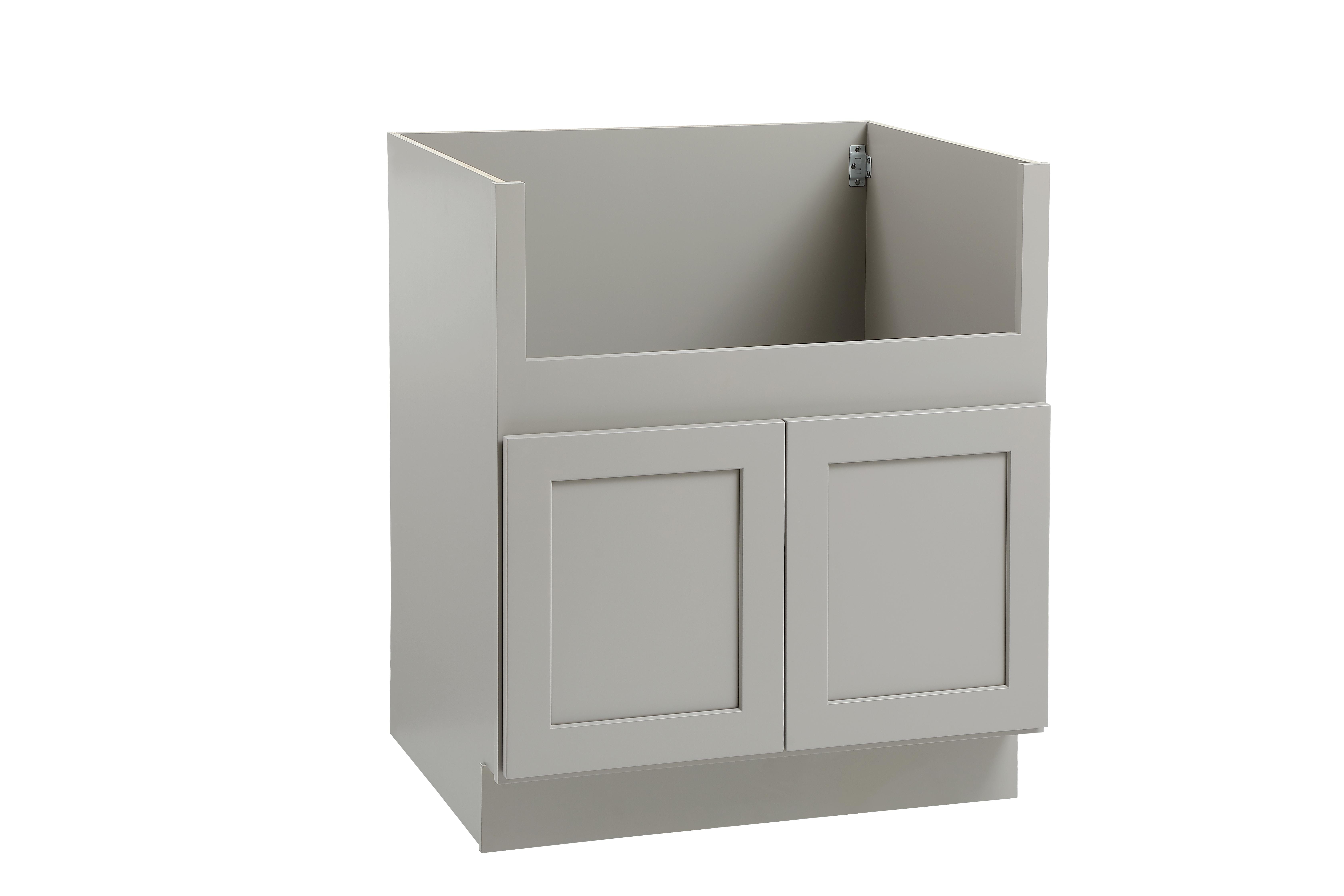 Installation Manual
Specification Sheet
Dimensions
Length: 30"
Width: 24"
Height: 34.5"
Specifications
Assembly Required: Yes
Distressed Finish: No
Finish (Color): Grey
Rubberwood and Plywood
Product Shape: Polygon
Product Type: Kitchen Farm Sink Base Cabinet
Product Warranty: 1 year limited
Weight: 41.6
Wire Included: No
Wood Type: Rubberwood
Shipment type: Small Parcel
Drawers
Drawers Included: No - alternate view