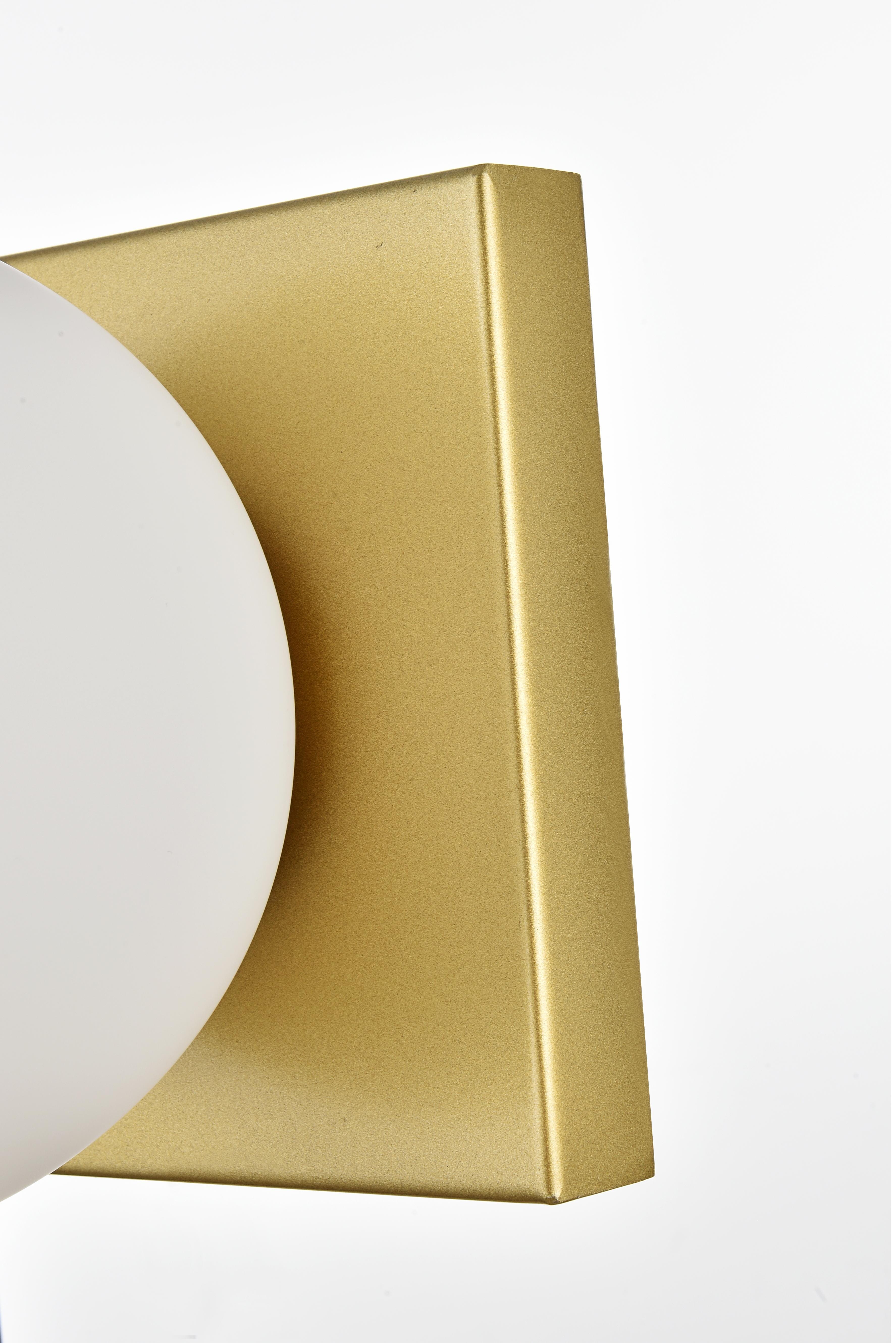 Jaylin Two Light Bath Sconce in Brass and Frosted White - Image 5