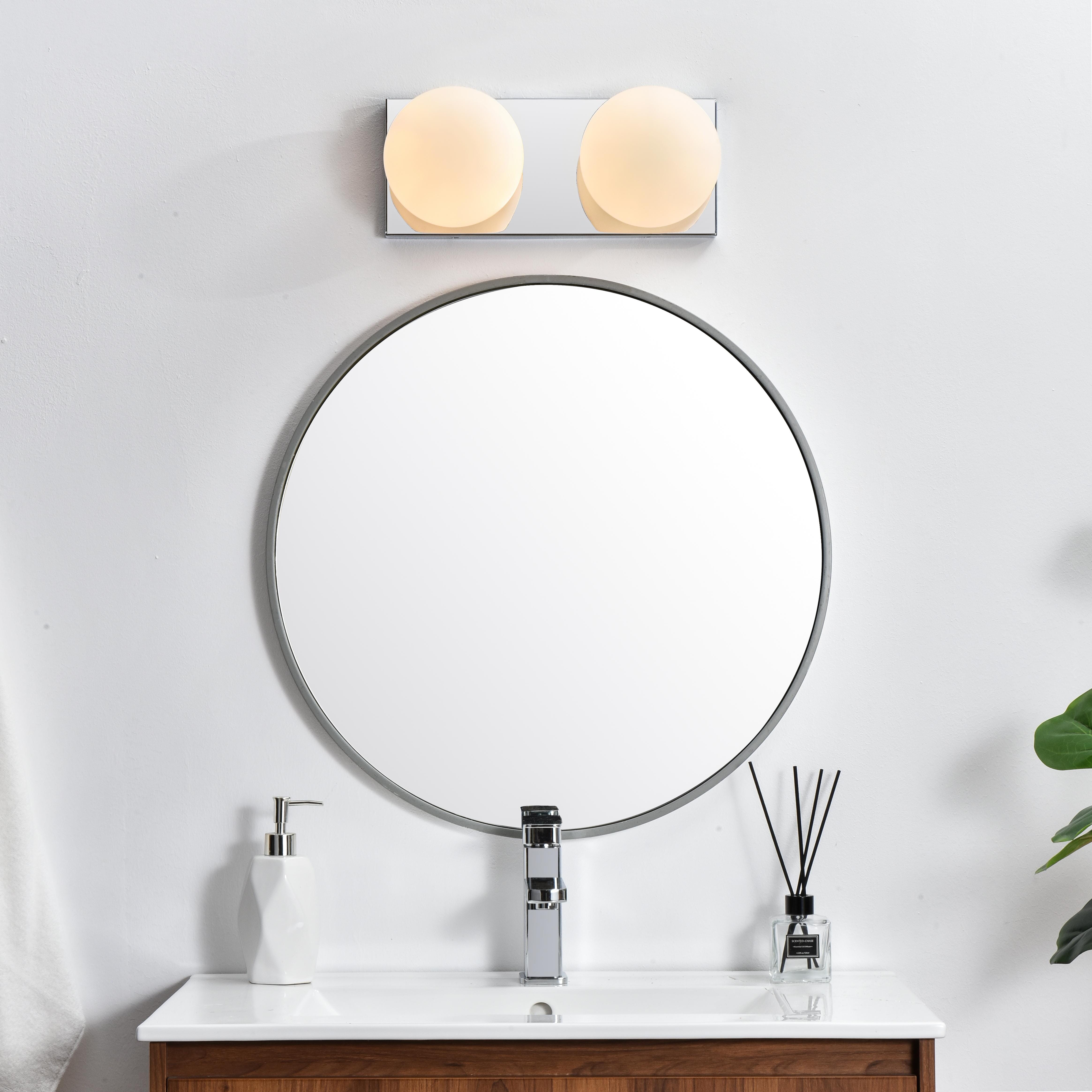 Jaylin Two Light Bath Sconce in Chrome and Frosted White - Image 2
