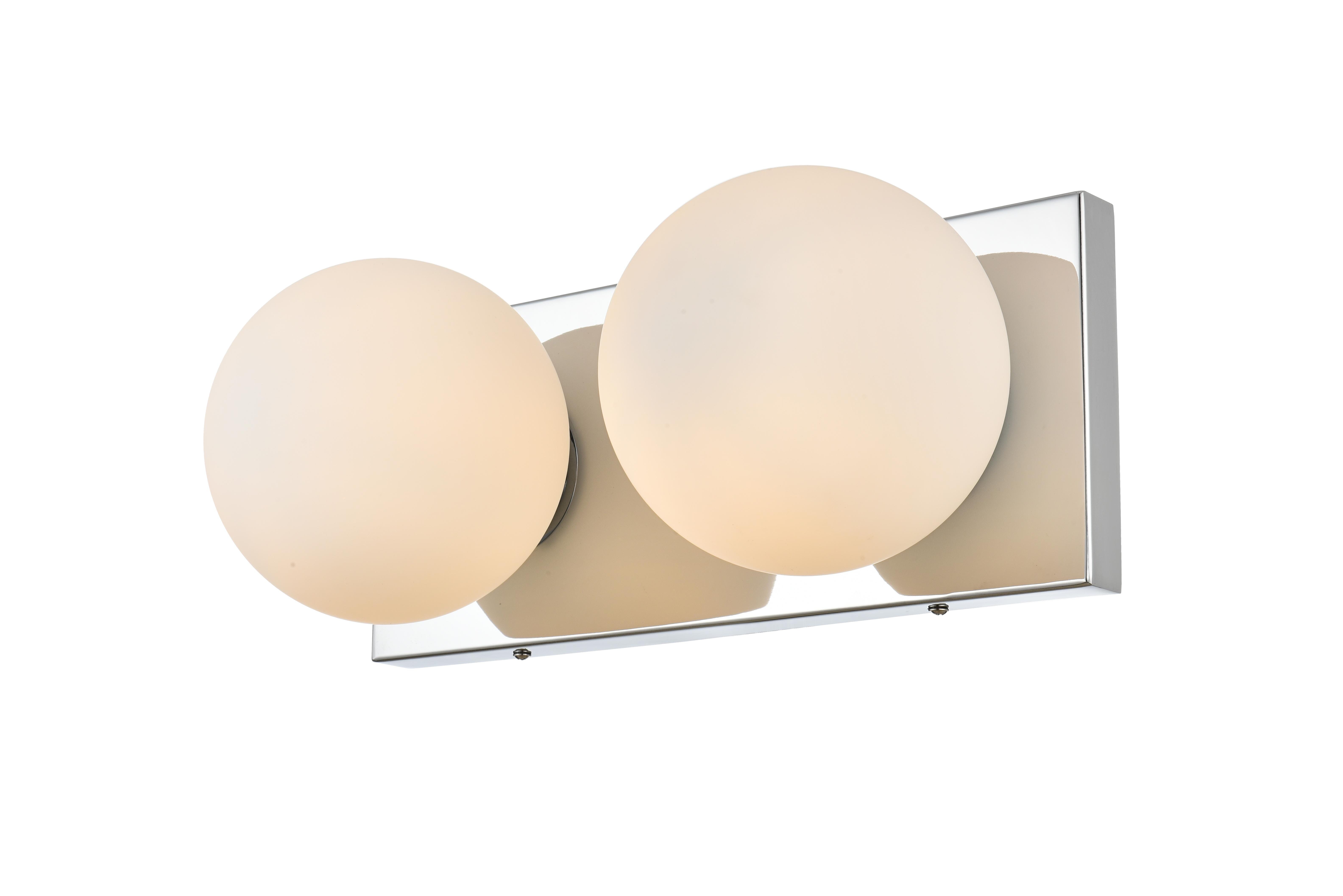 Jaylin Two Light Bath Sconce in Chrome and Frosted White - Image 3