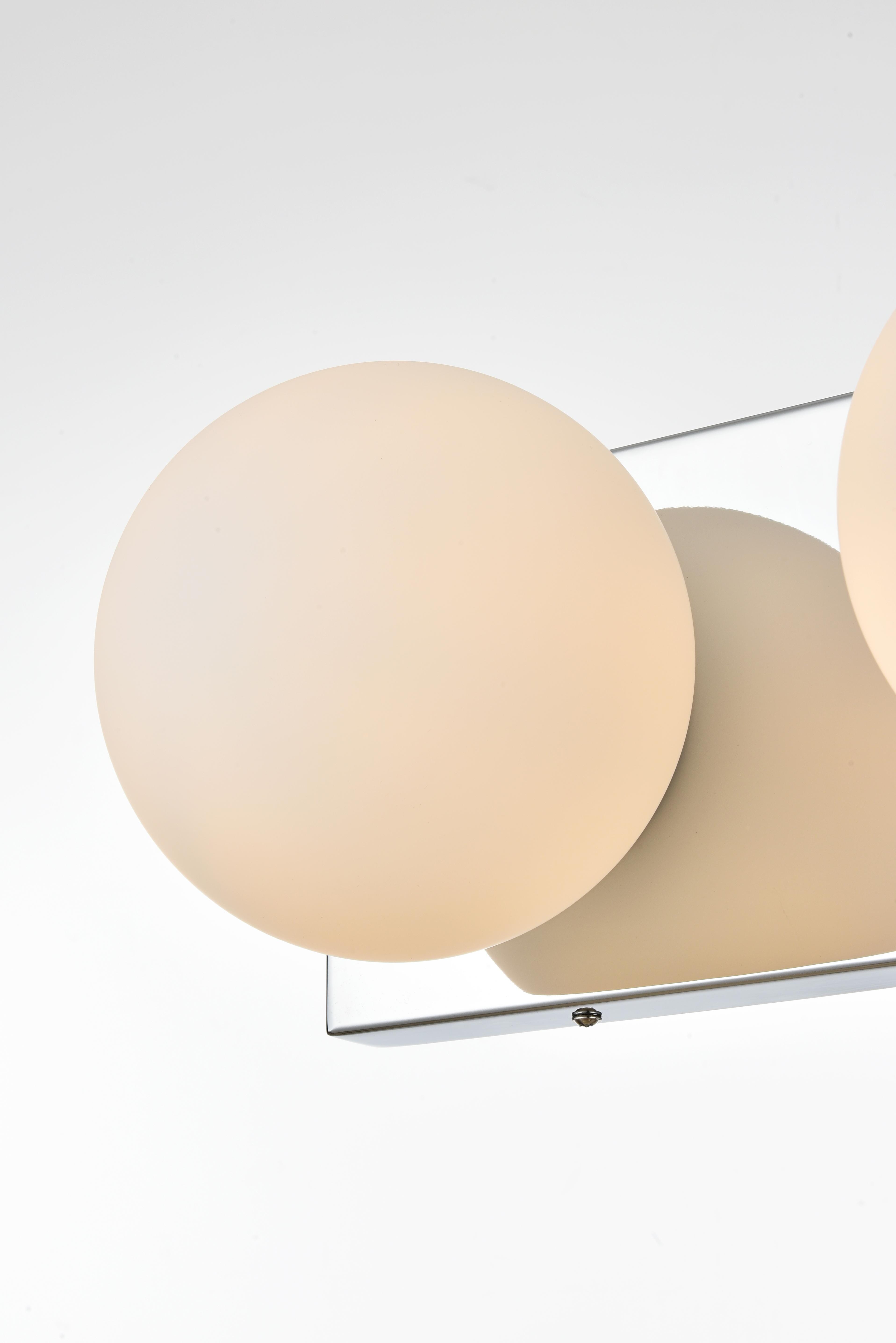 Jaylin Two Light Bath Sconce in Chrome and Frosted White - Image 4