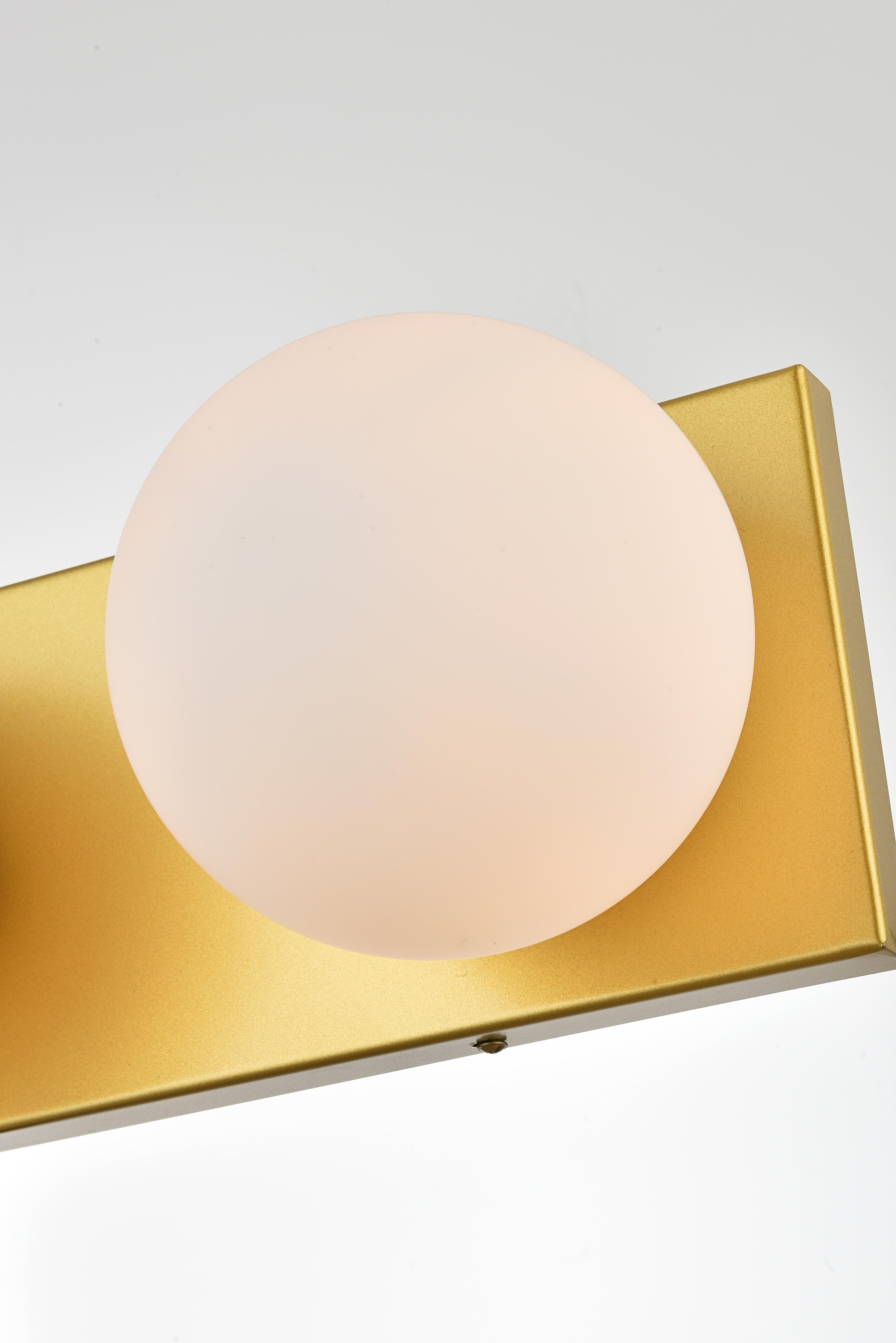 Jaylin 3-Light Bath Sconce in Brass with Frosted White Glass - Image 4