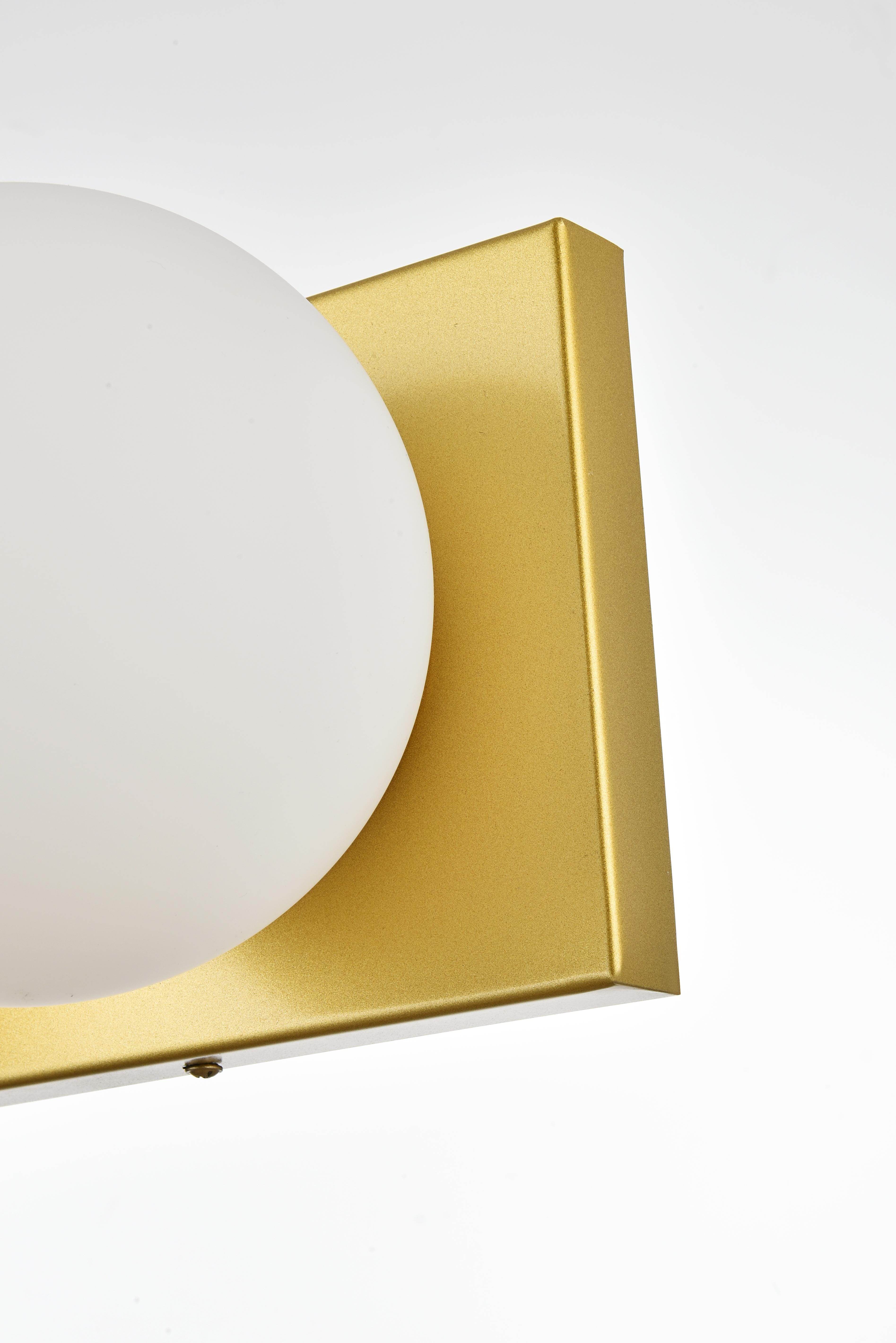 Jaylin 3-Light Bath Sconce in Brass with Frosted White Glass - Image 5