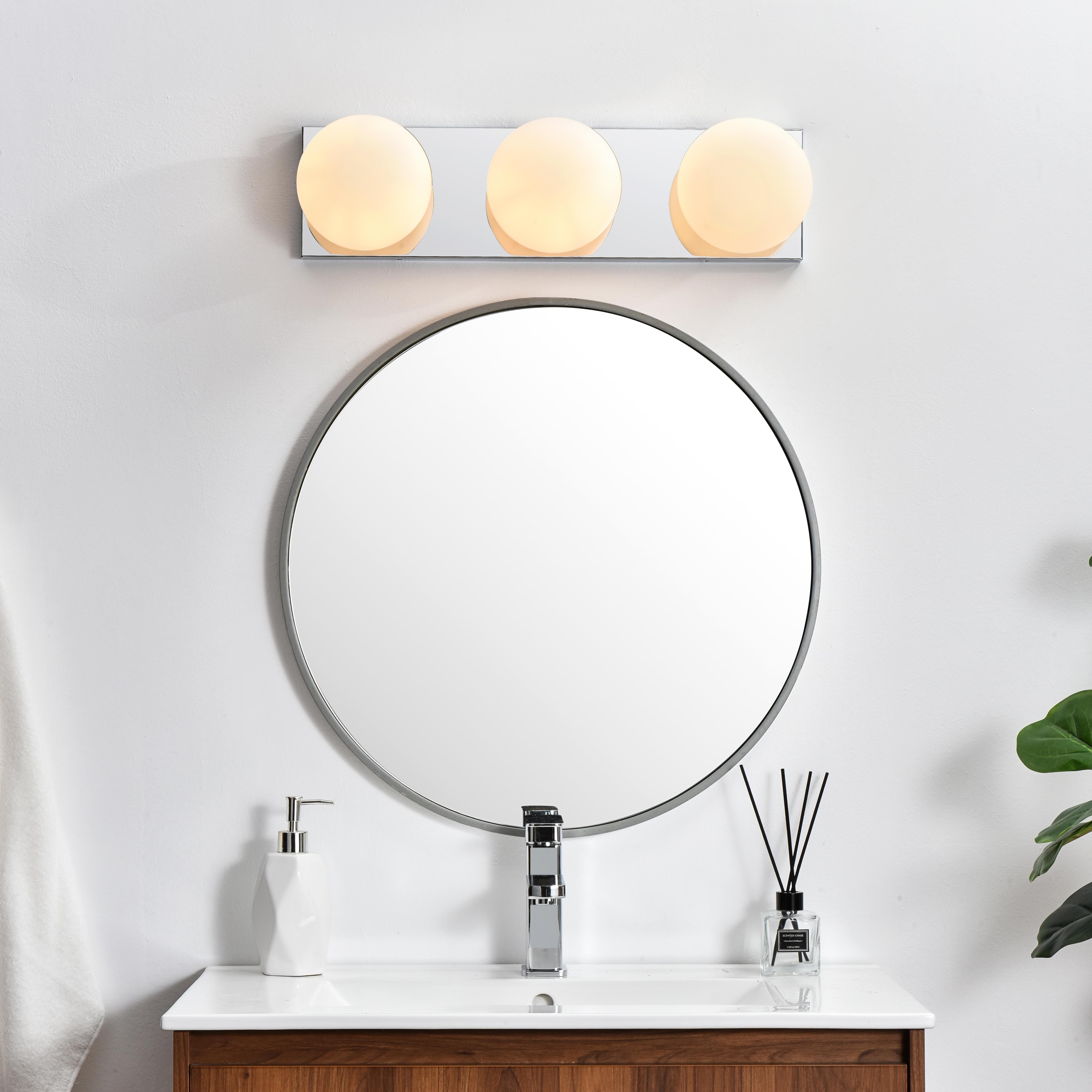 Jaylin 3-Light Bath Sconce in Chrome with Frosted White Glass - Image 2