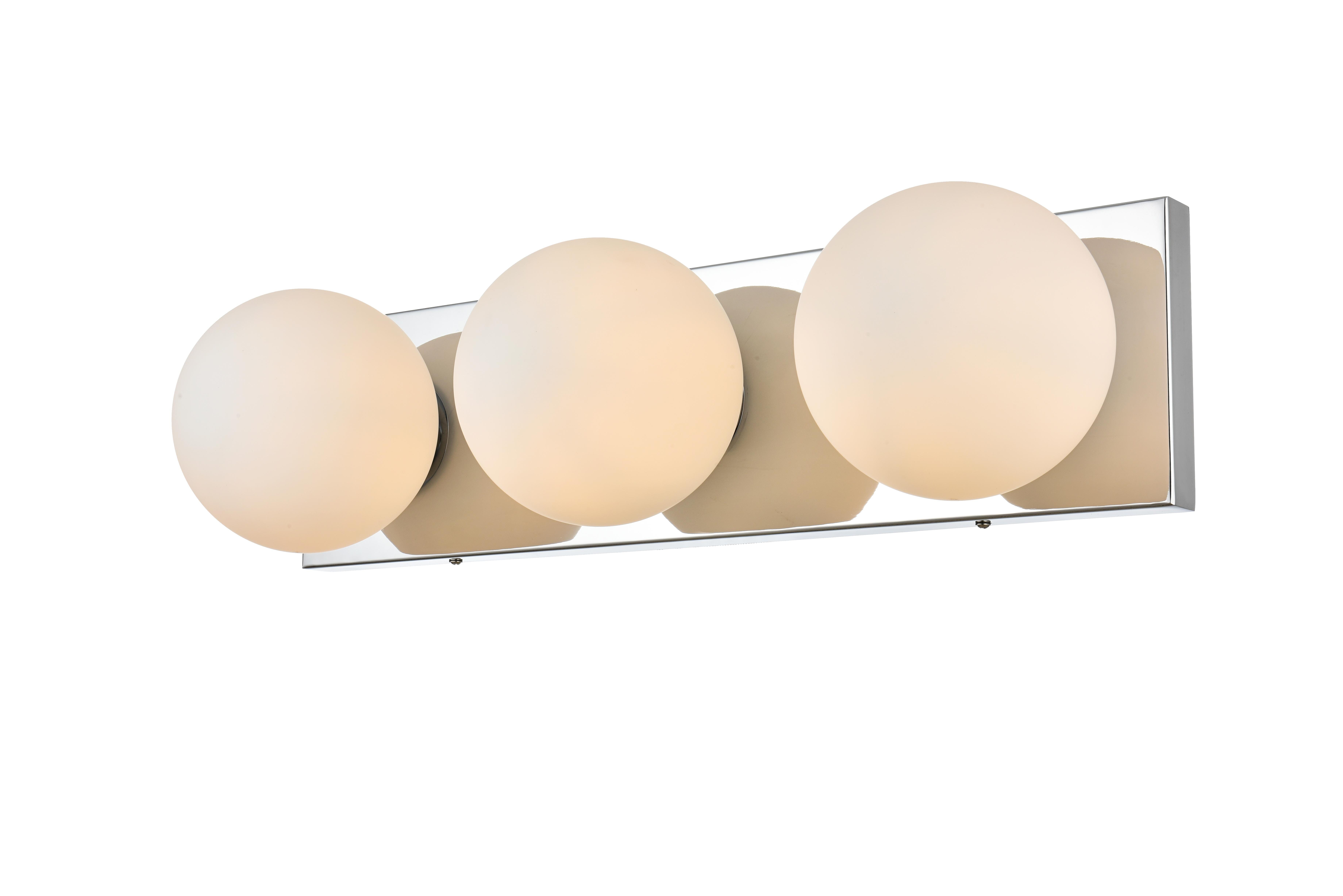 Jaylin 3-Light Bath Sconce in Chrome with Frosted White Glass - Image 3
