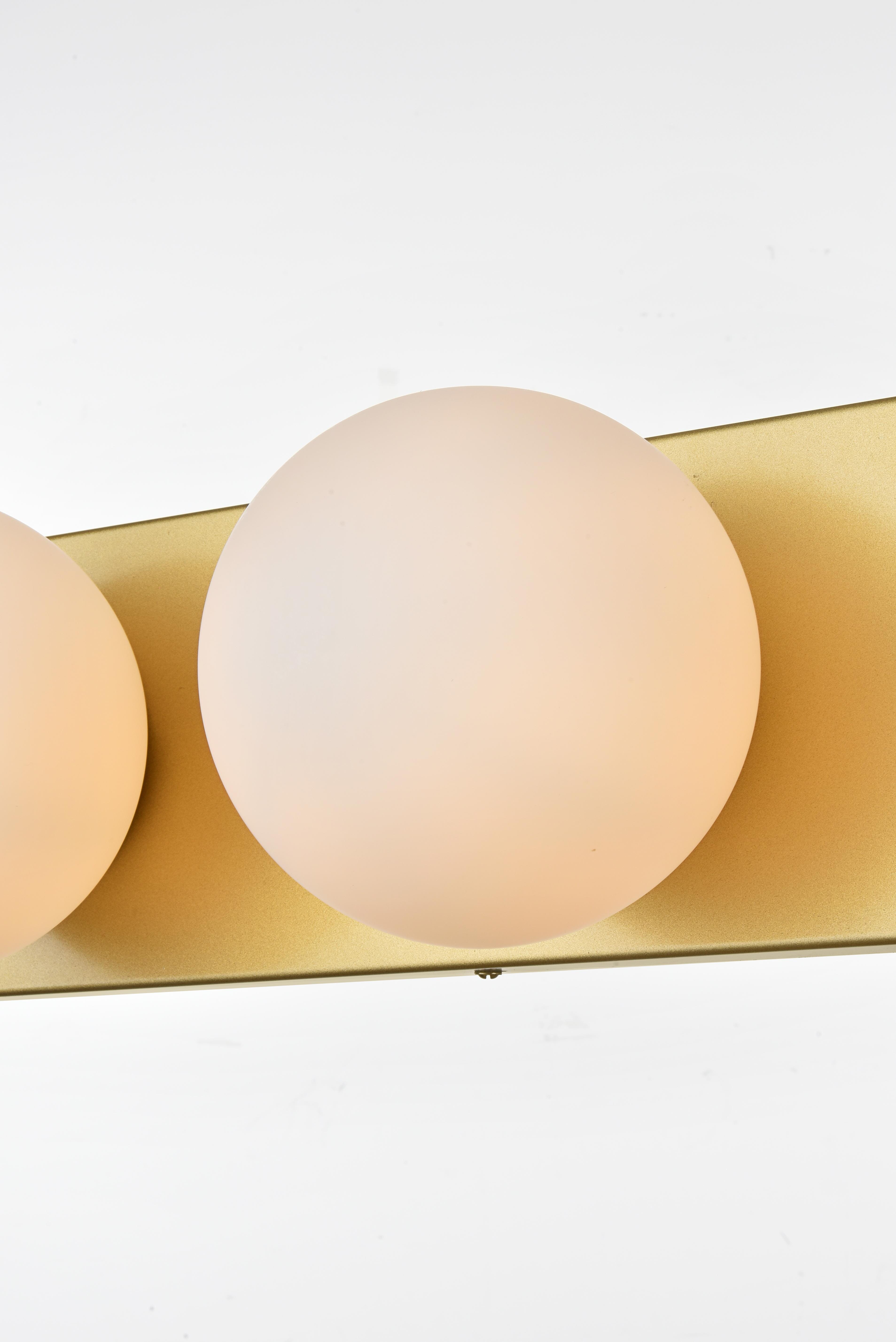 Jaylin 4-Light Bath Sconce in Brass with Frosted White Glass - Image 4
