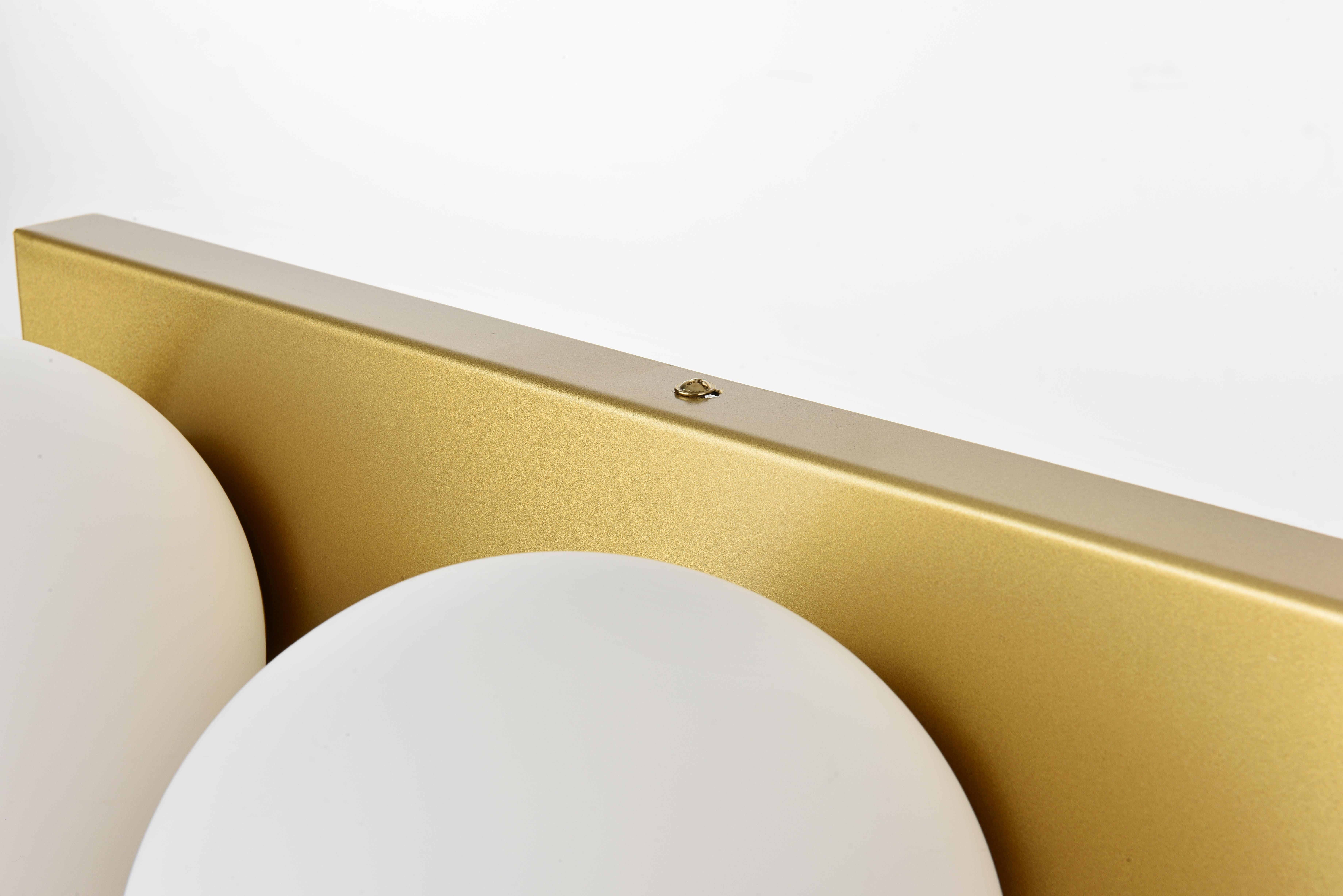 Jaylin 4-Light Bath Sconce in Brass with Frosted White Glass - Image 5