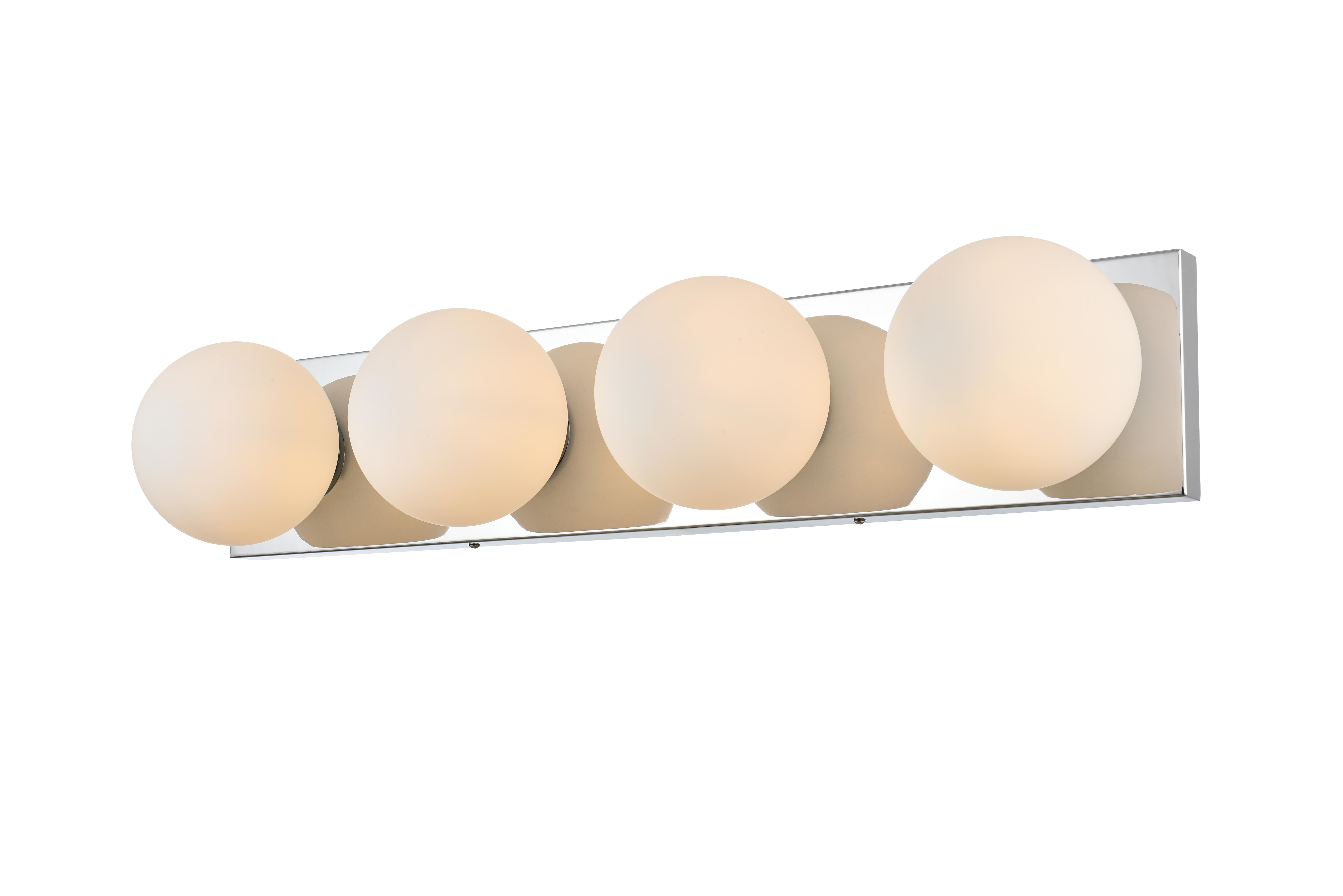 Jaylin 4-Light Bath Sconce in Chrome with Frosted White Glass - Image 3