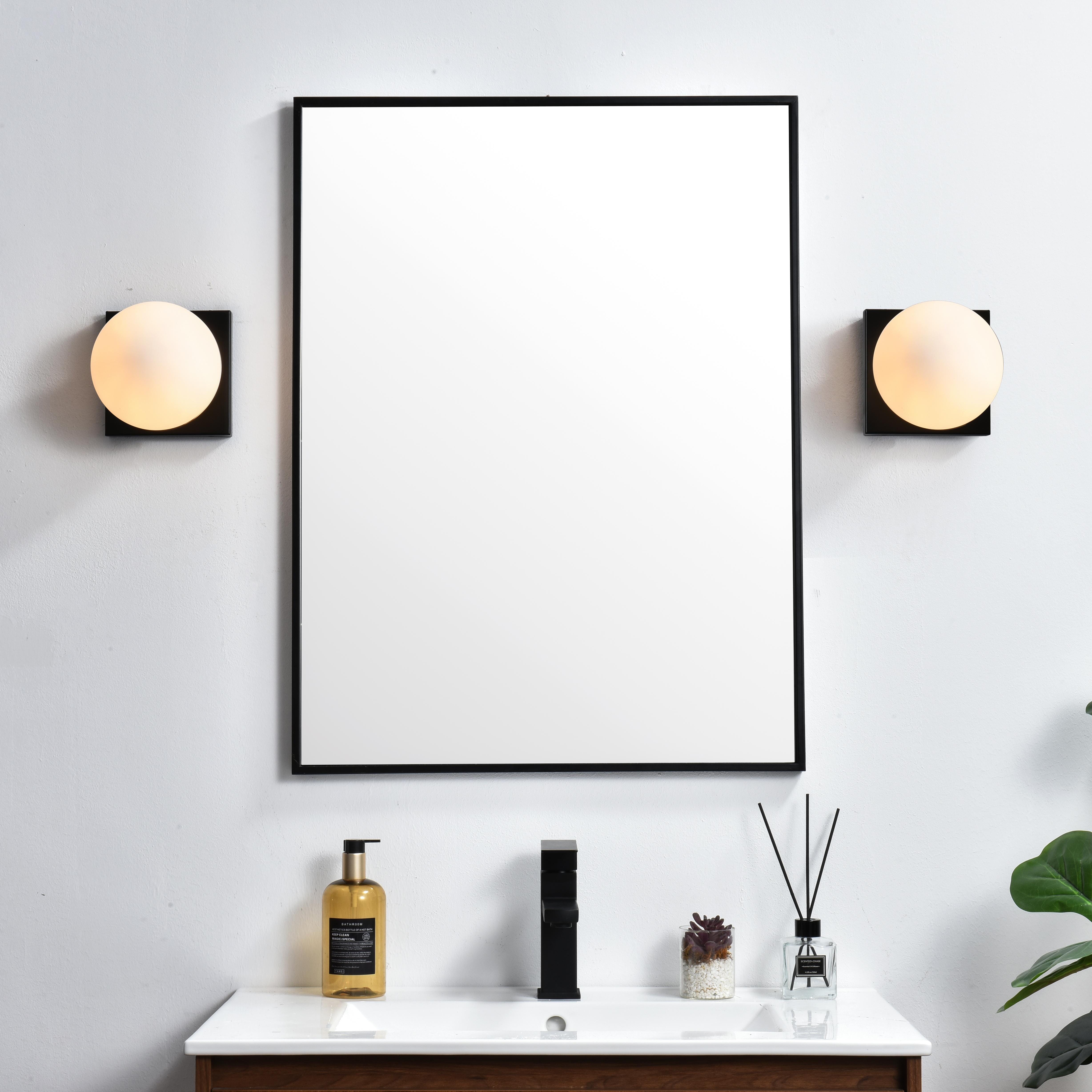 Installation Manual
Specification Sheet
Dimensions
Length: 6.9"
Width: 6"
Height: 6"
Extension: 7"
Wire Length: 8"
Depth: 7"
Specifications
Assembly Required: Yes
Bulb Included: No
#N/A
Dimmable: Yes
Distressed Finish: No
Dry/Wet/Damp: Damp
ETL: yes
Finish (Color): Black and Frosted White
Fixture Material: Iron and Glass
Hardware Finish: Black
Harware Material: Iron
Max/Nominal Watt: 40W
Number of Lights: 1
Product Type: Vanity Lights
Product Warranty: 1 year limited
Socket Type: E12
Voltage: 110V
Wattage/Bulb: 40W
Weight: 2
Wire Included: Yes
Shipment type: Small Parcel
US Shipping Cost: $13.00 - alternate view