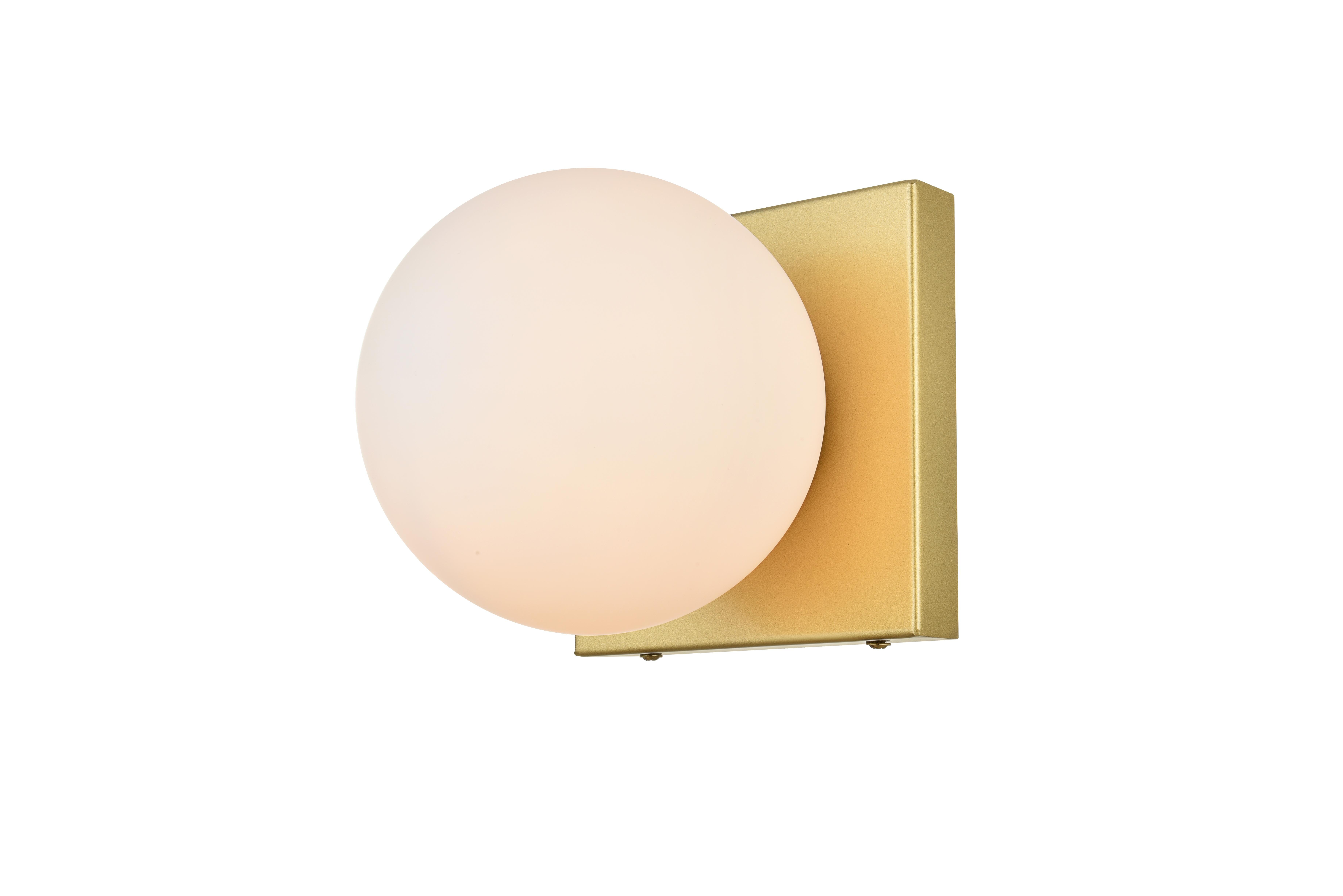 Jaylin One Light Bath Sconce in Brass with Frosted White Glass - Image 3