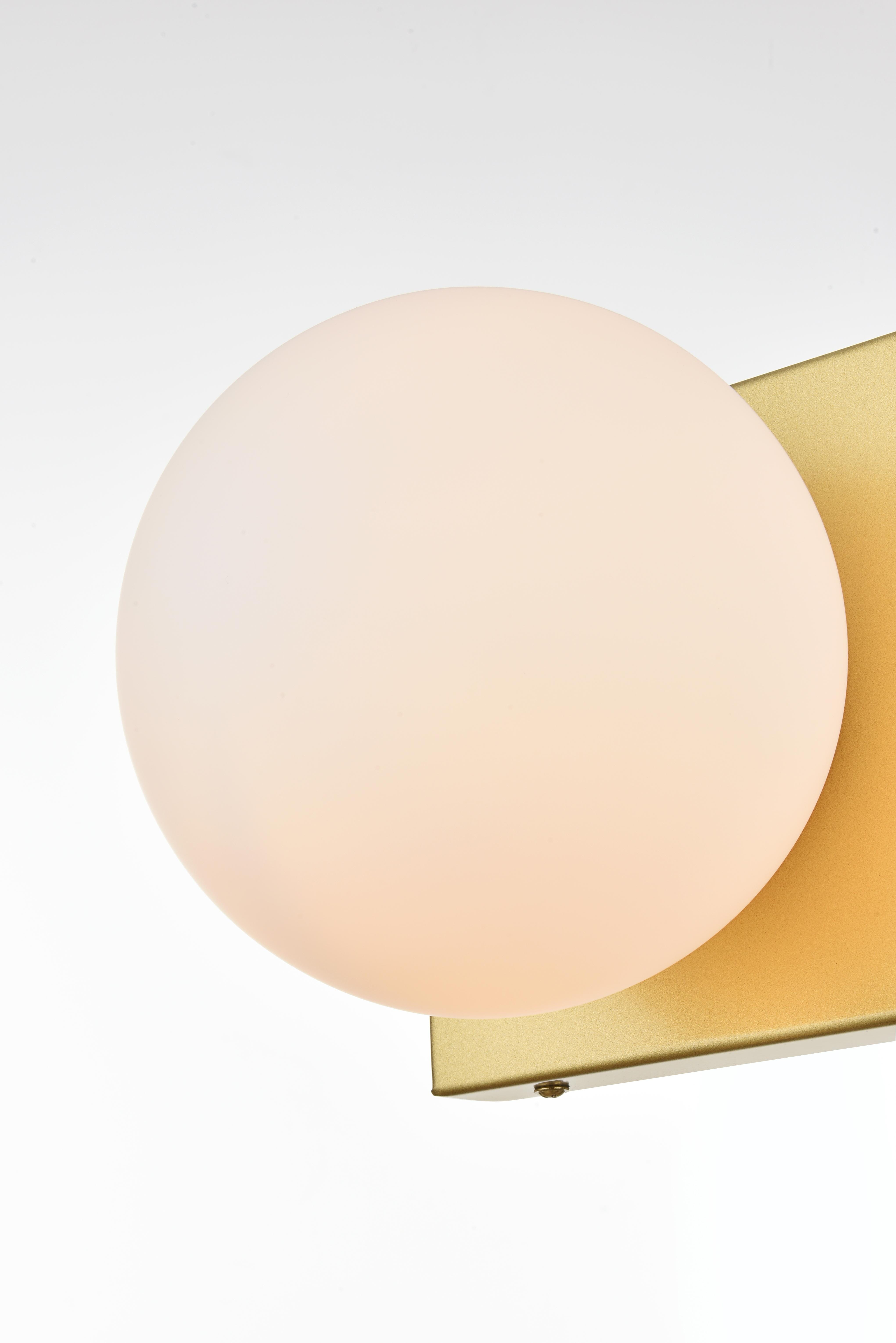 Jaylin One Light Bath Sconce in Brass with Frosted White Glass - Image 4
