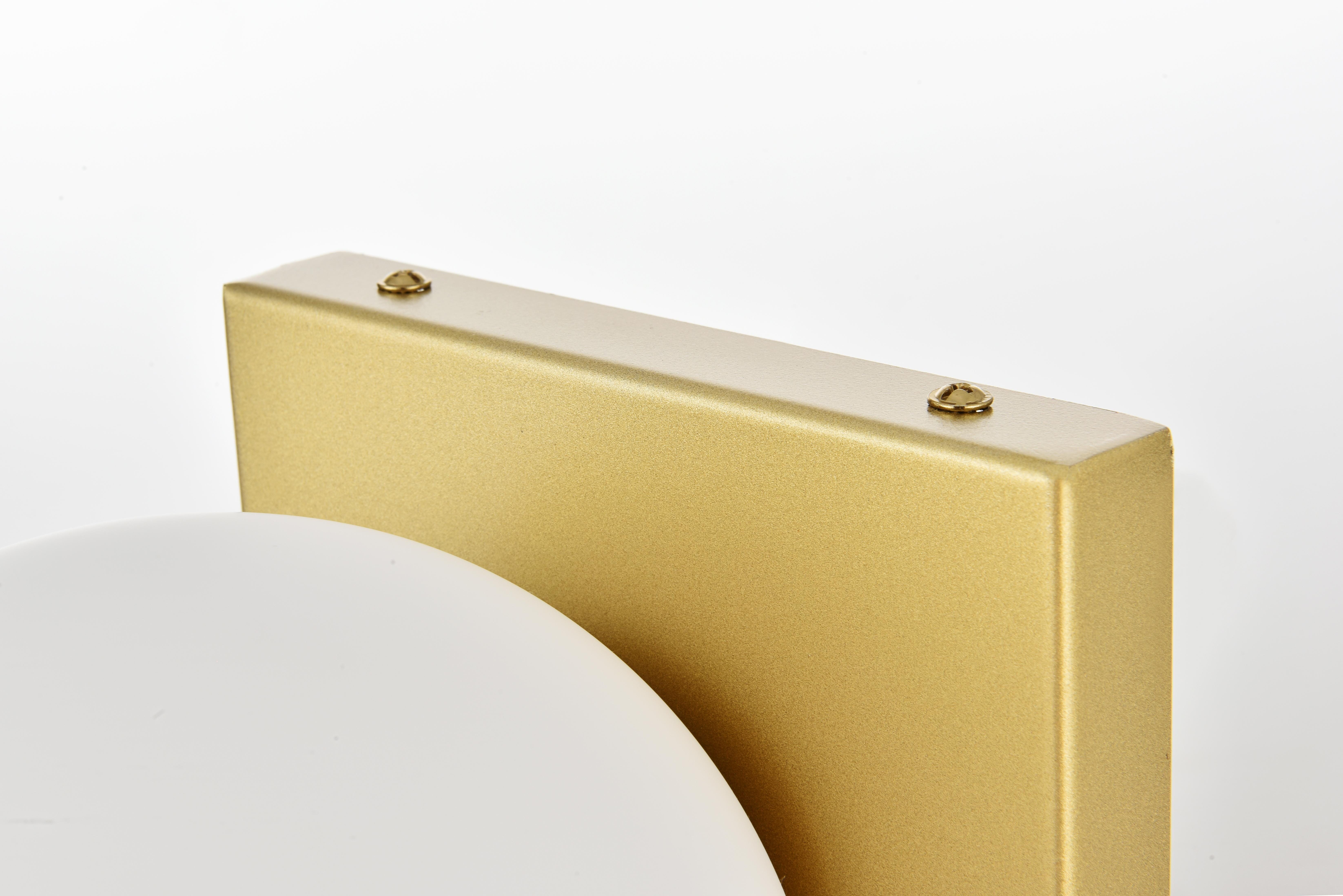 Jaylin One Light Bath Sconce in Brass with Frosted White Glass - Image 5
