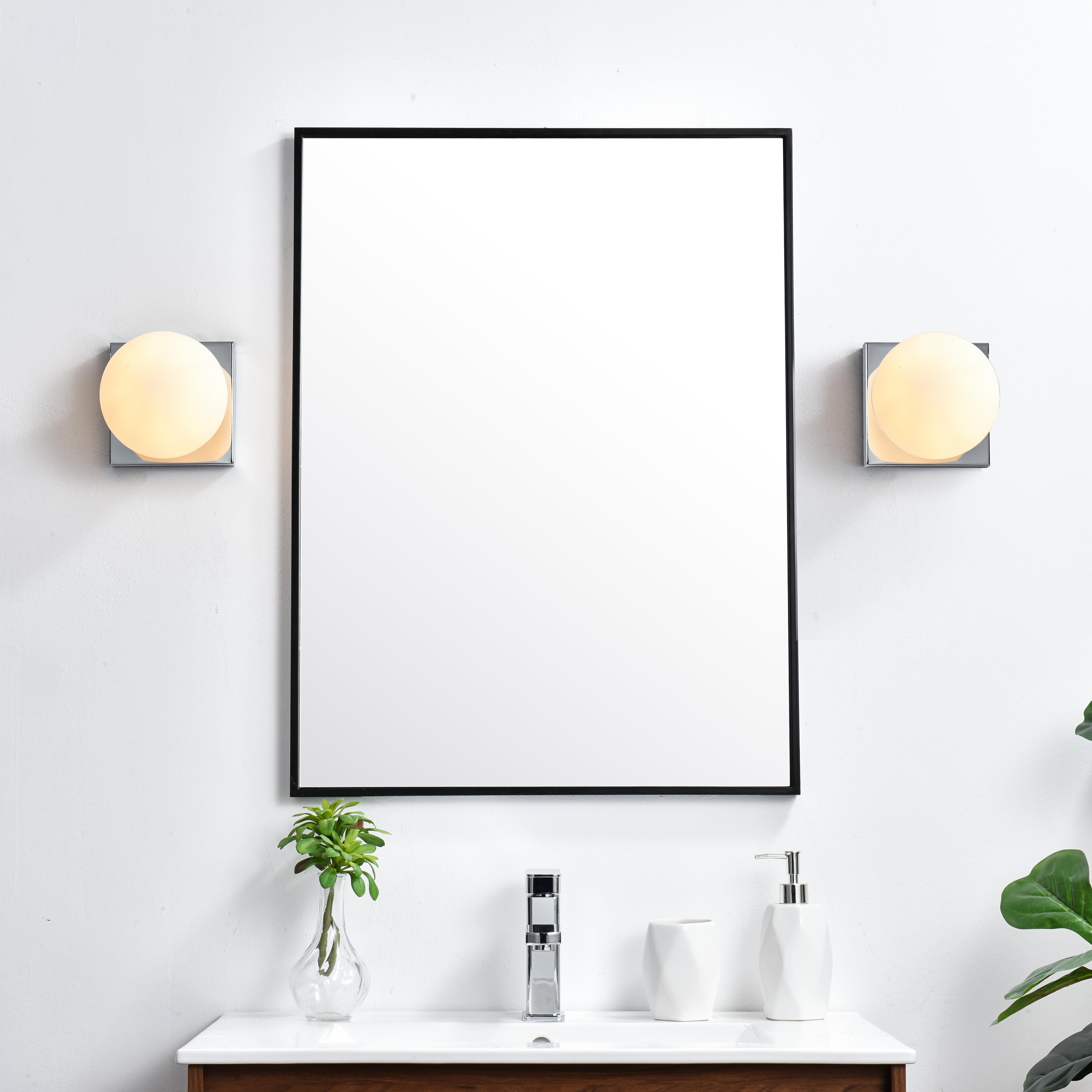 Jaylin One Light Bath Sconce in Chrome with Frosted White Glass - Image 2