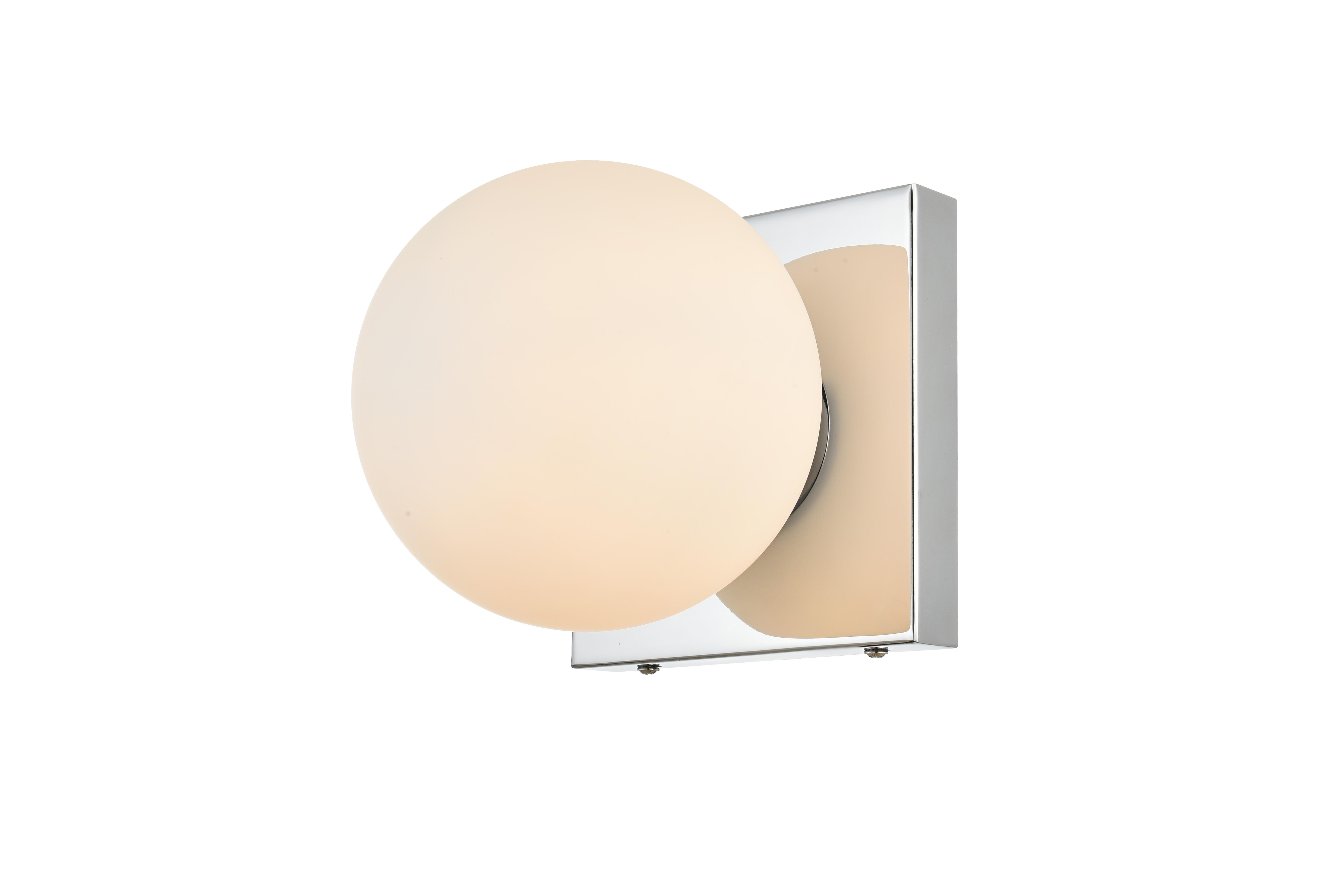 Jaylin One Light Bath Sconce in Chrome with Frosted White Glass - Image 3