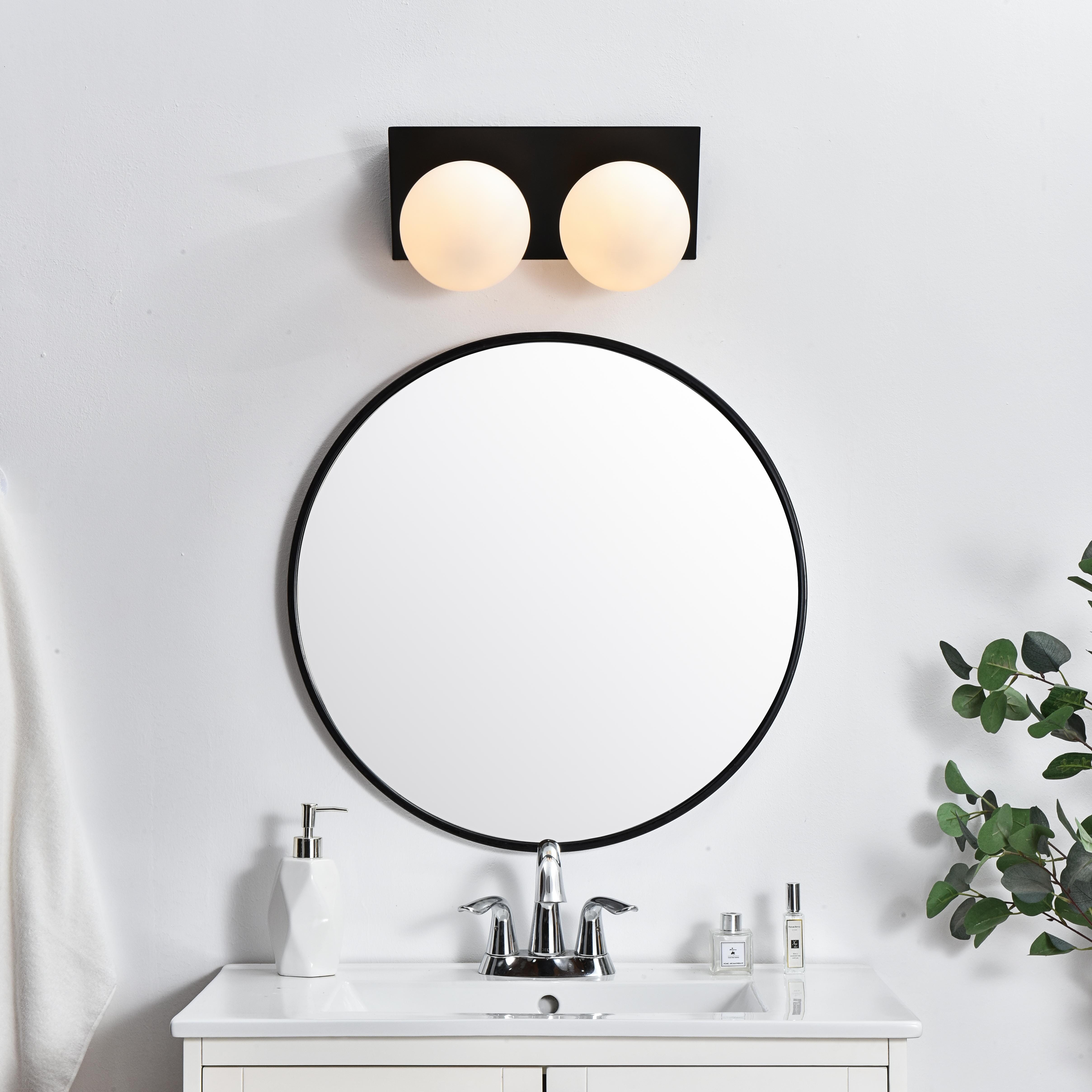 Installation Manual
Specification Sheet
Dimensions
Length: 7.5"
Width: 14"
Height: 8"
Extension: 7.5"
Wire Length: 8"
Depth: 7.5"
Specifications
Assembly Required: Yes
Bulb Included: No
#N/A
Dimmable: Yes
Distressed Finish: No
Dry/Wet/Damp: Damp
ETL: yes
Finish (Color): Black and Frosted White
Fixture Material: Iron and Glass
Hardware Finish: Black
Harware Material: Iron
Max/Nominal Watt: 80W
Number of Lights: 2
Product Type: Vanity Lights
Product Warranty: 1 year limited
Socket Type: E12
Voltage: 110V
Wattage/Bulb: 40W
Weight: 5
Wire Included: Yes
Shipment type: Small Parcel
US Shipping Cost: $13.00 - alternate view