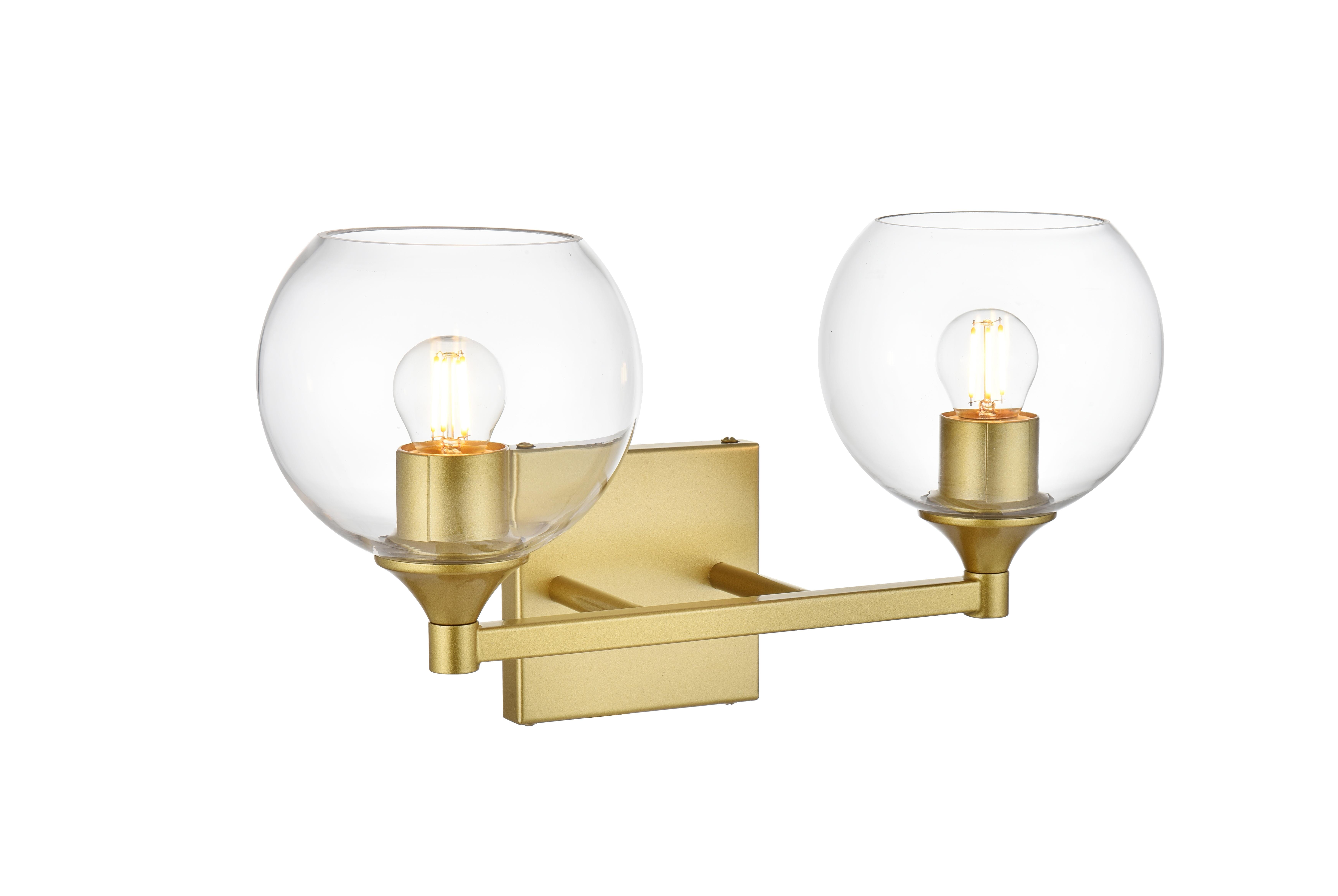Foster Two Light Bath Sconce in Brass and Clear - Image 4