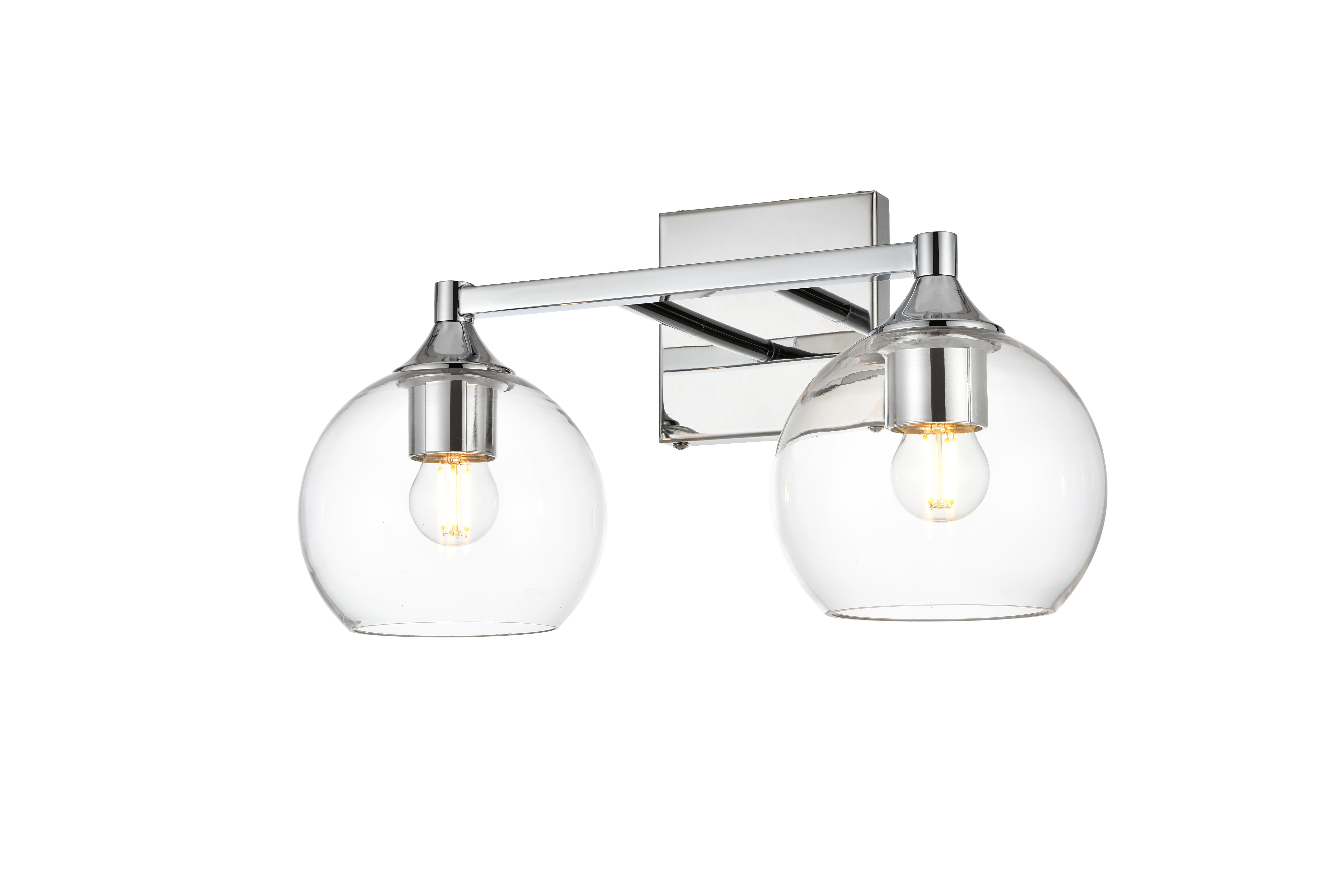 Foster Two Light Bath Sconce in Chrome and Clear - Image 3