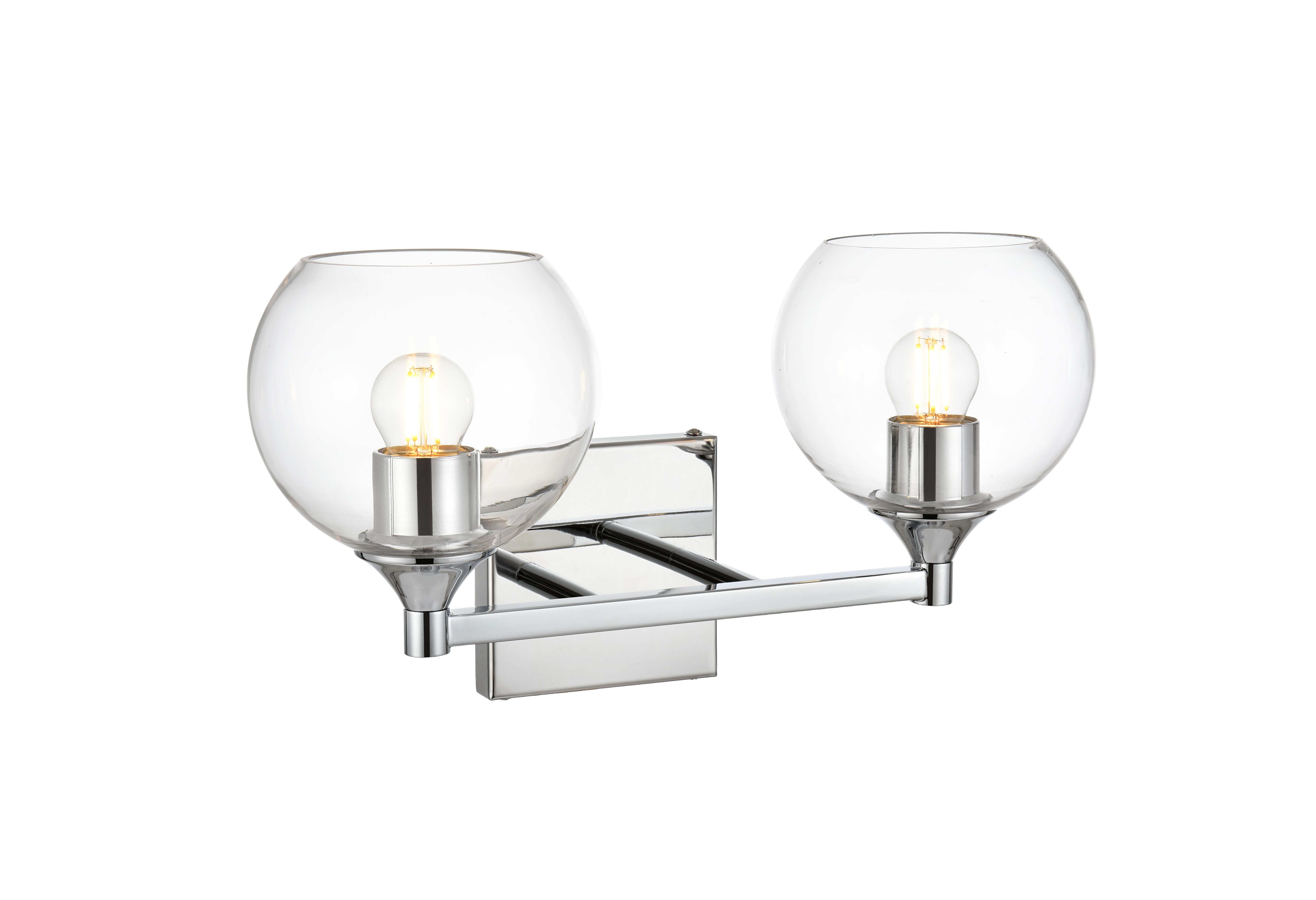 Foster Two Light Bath Sconce in Chrome and Clear - Image 4