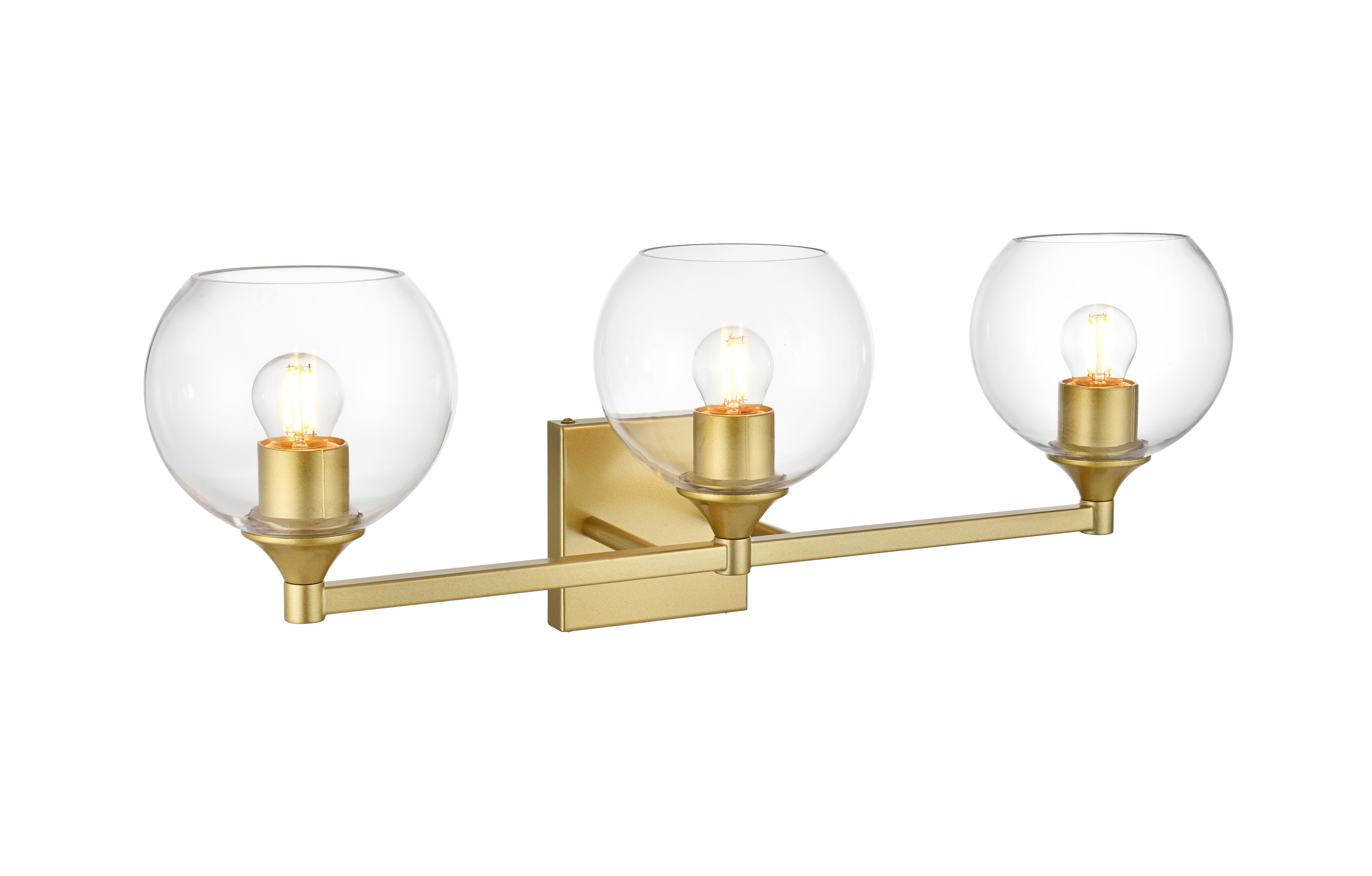 Foster Three Light Bath Sconce in Brass and Clear - Image 4