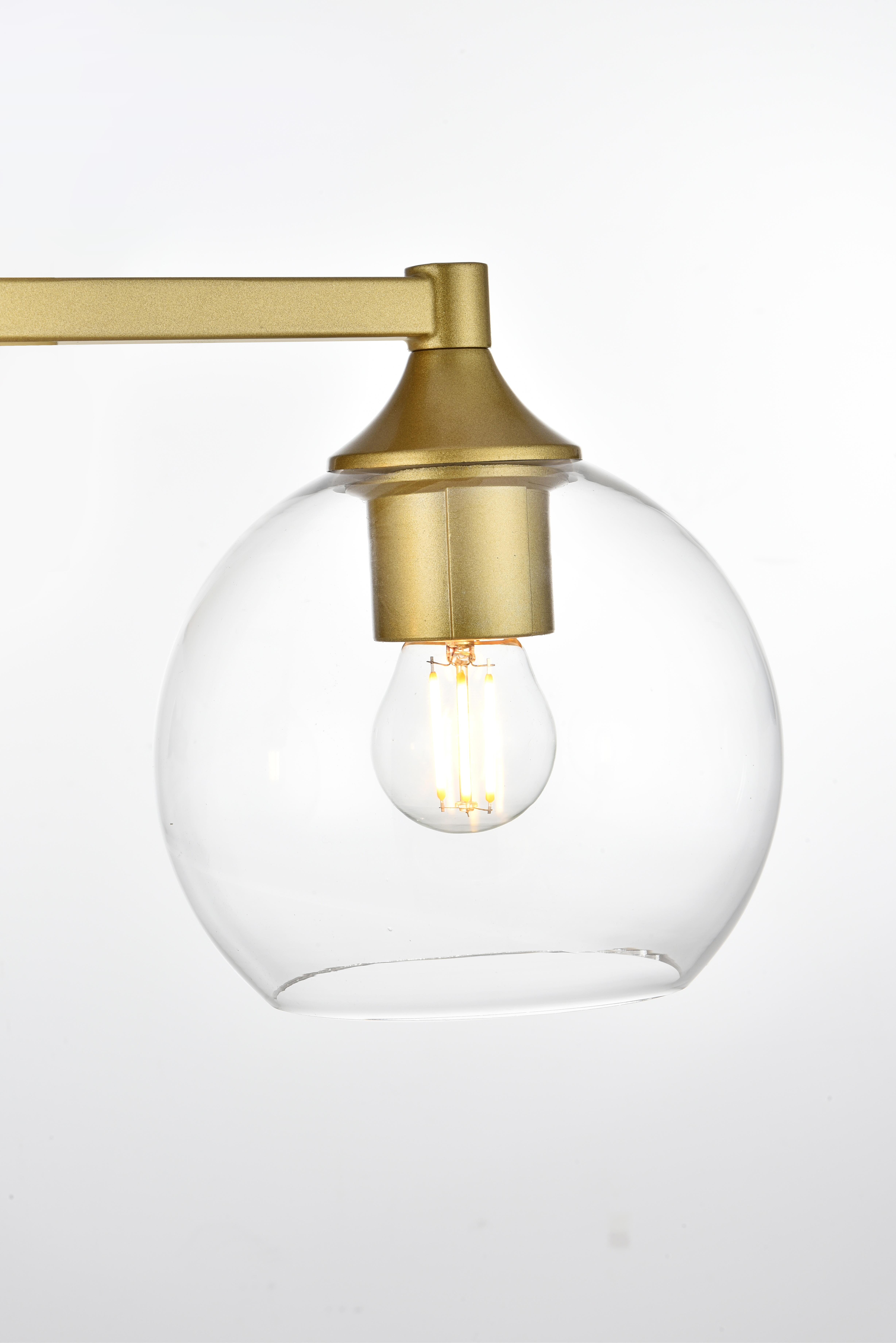 Foster Three Light Bath Sconce in Brass and Clear - Image 5