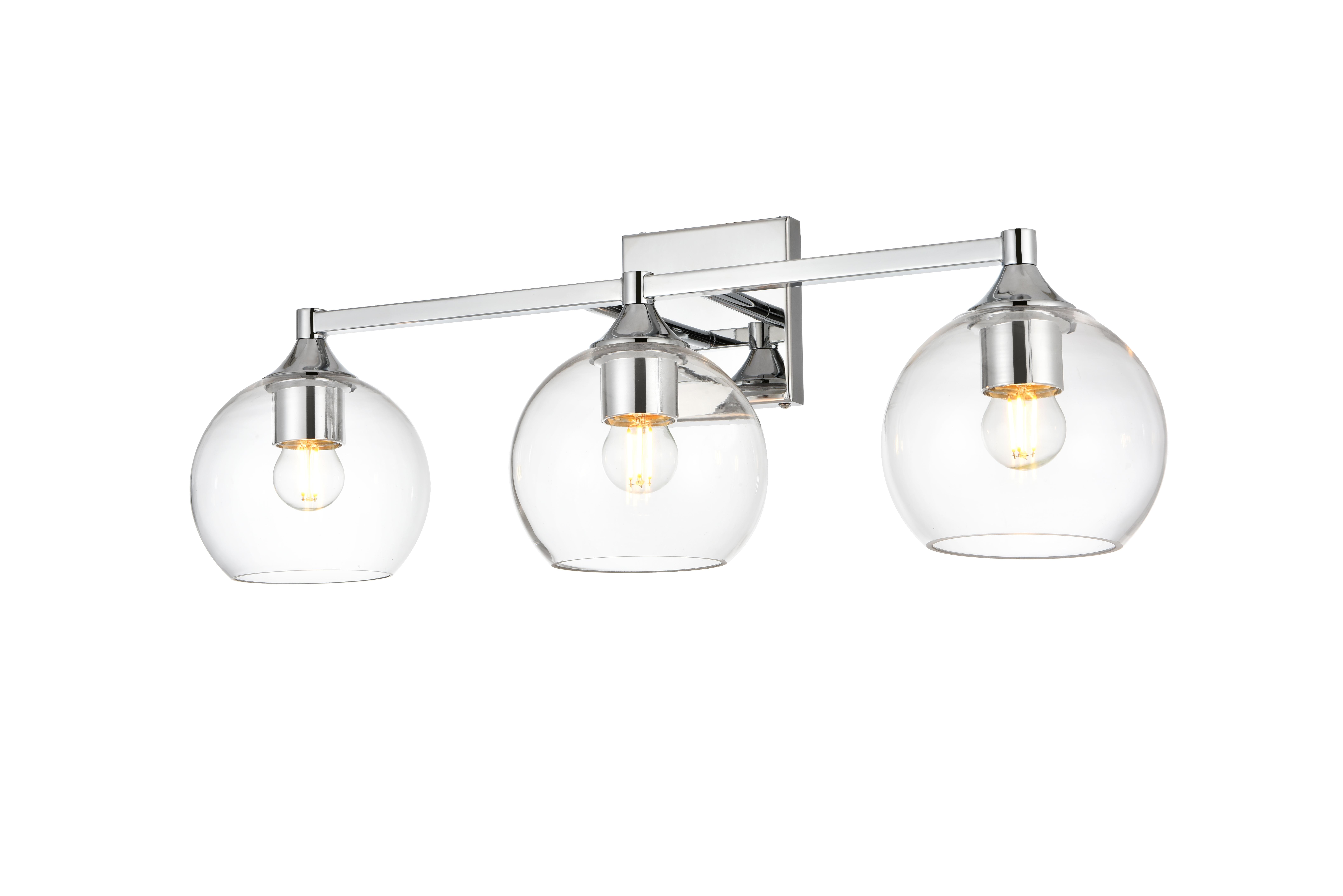 Foster 3-Light Bath Sconce in Chrome with Clear Glass - Image 3