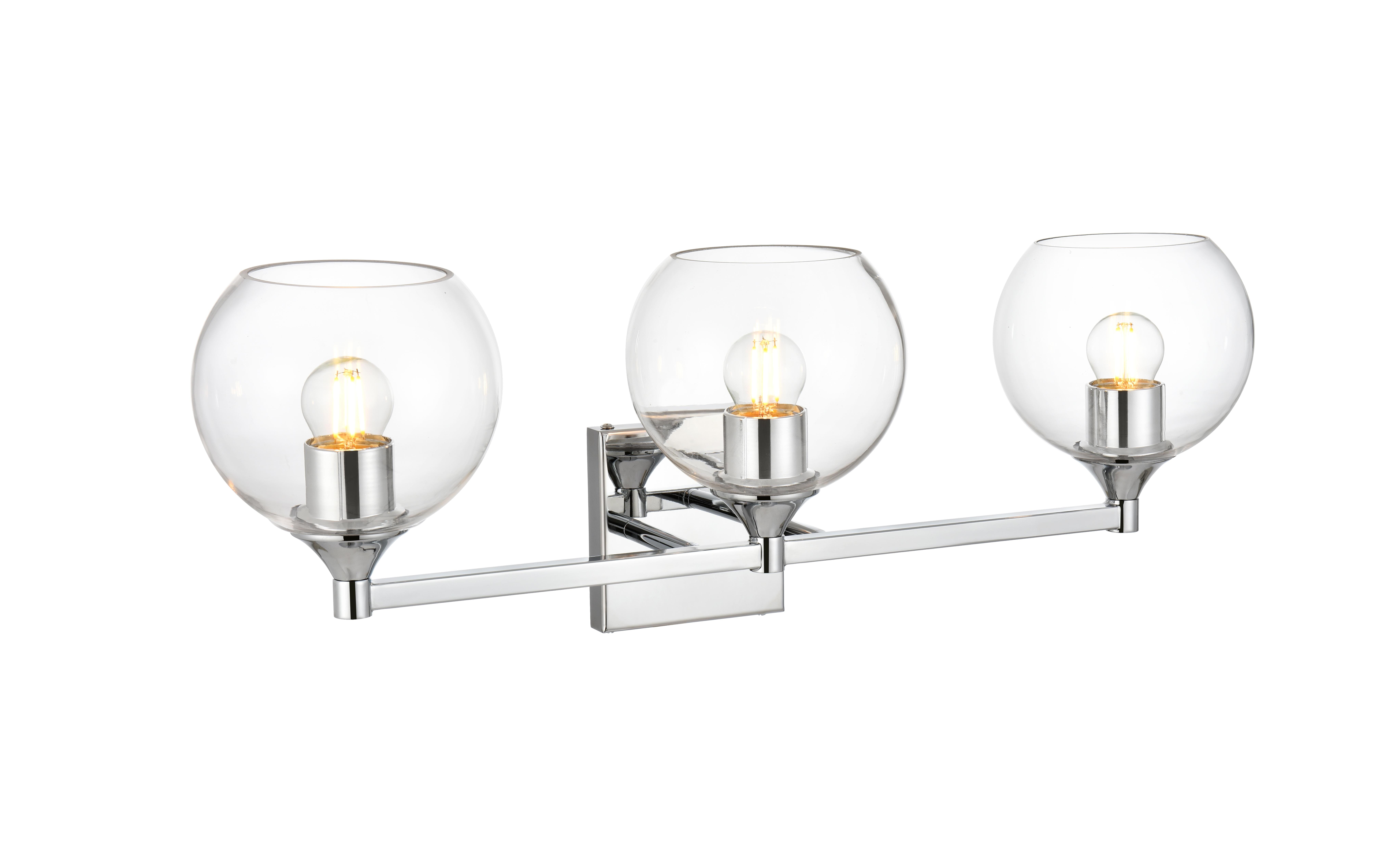 Foster 3-Light Bath Sconce in Chrome with Clear Glass - Image 4
