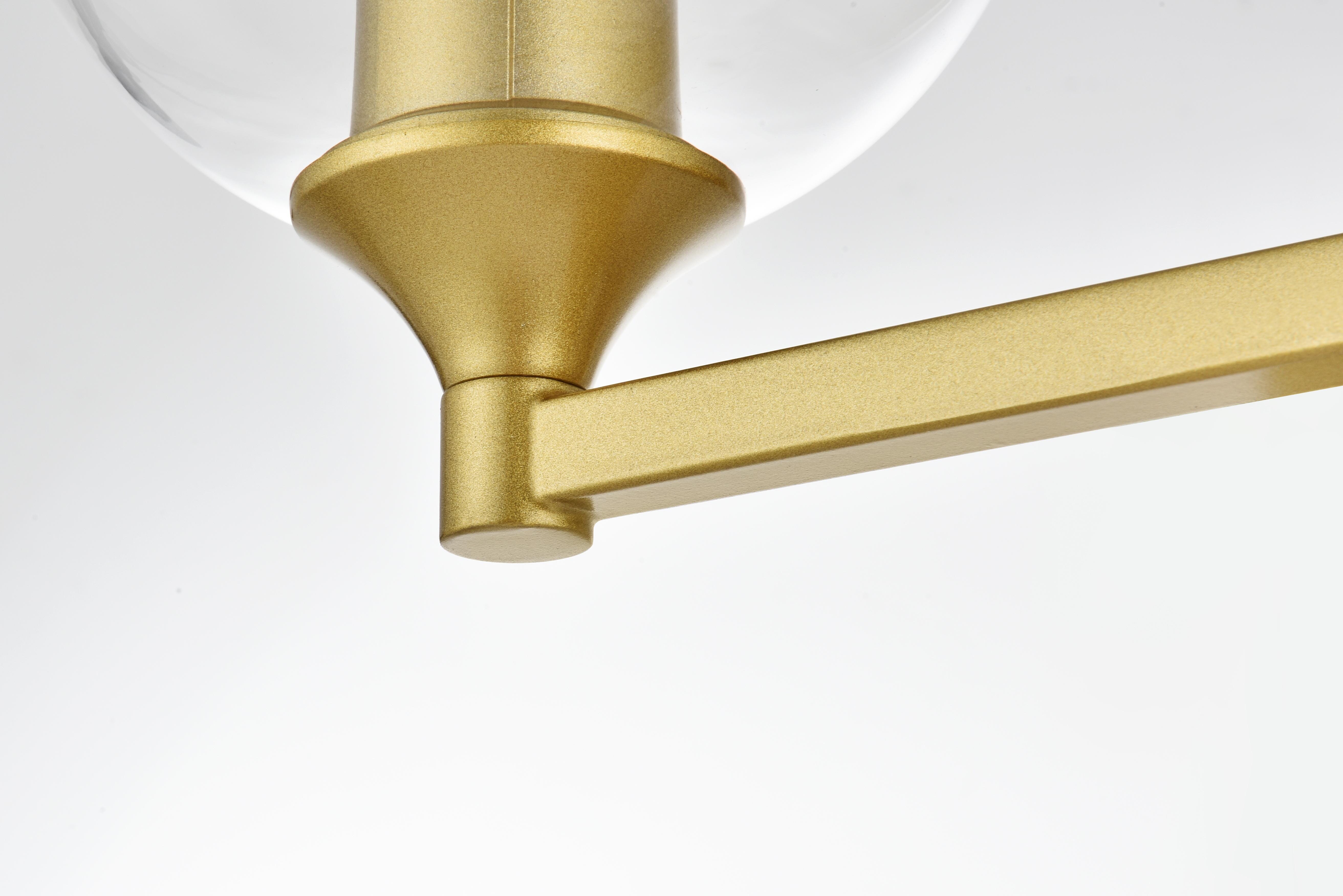 Foster Four Light Bath Sconce in Brass and Clear Glass - Image 5