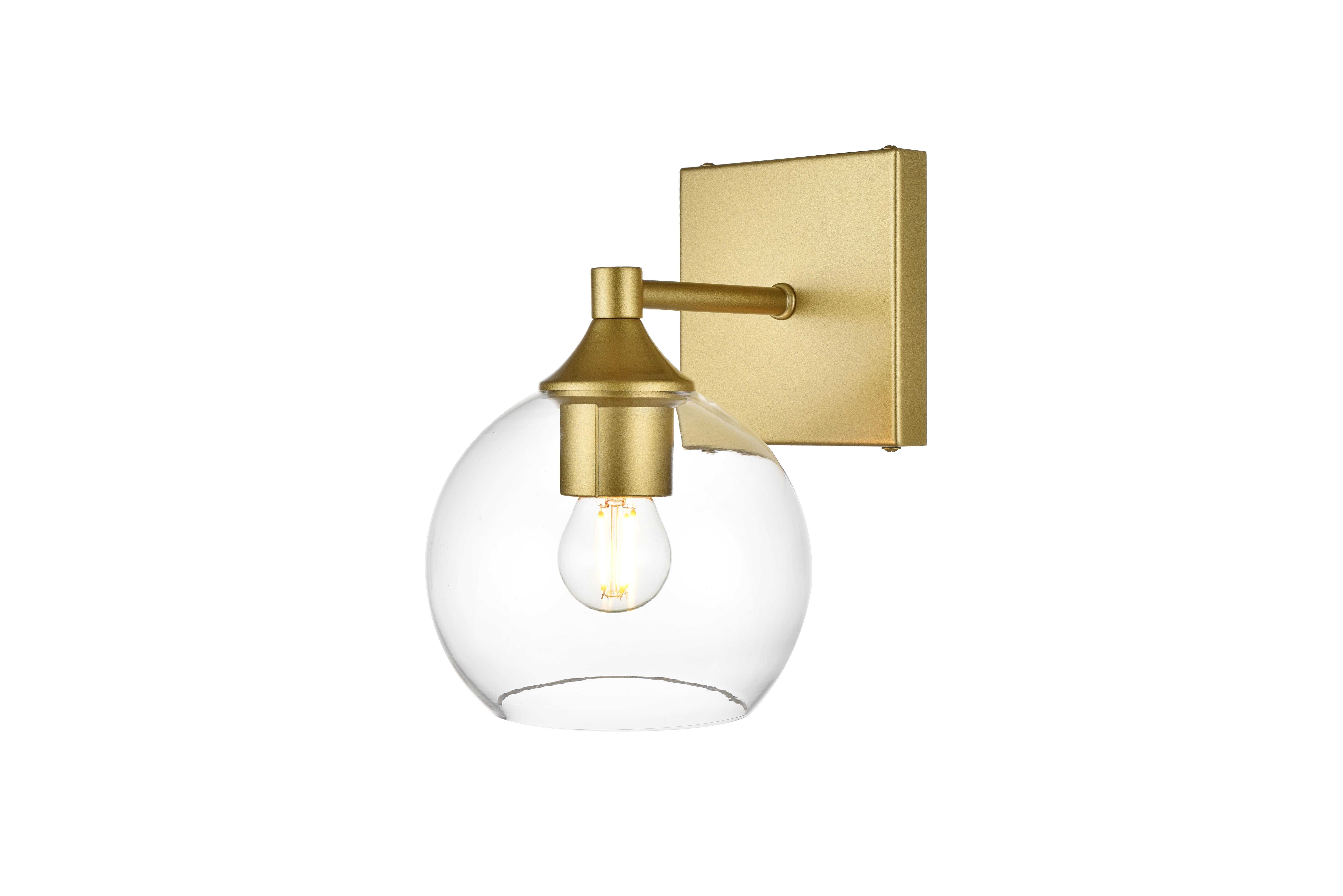 Foster One Light Bath Sconce in Brass and Clear Glass - Image 3