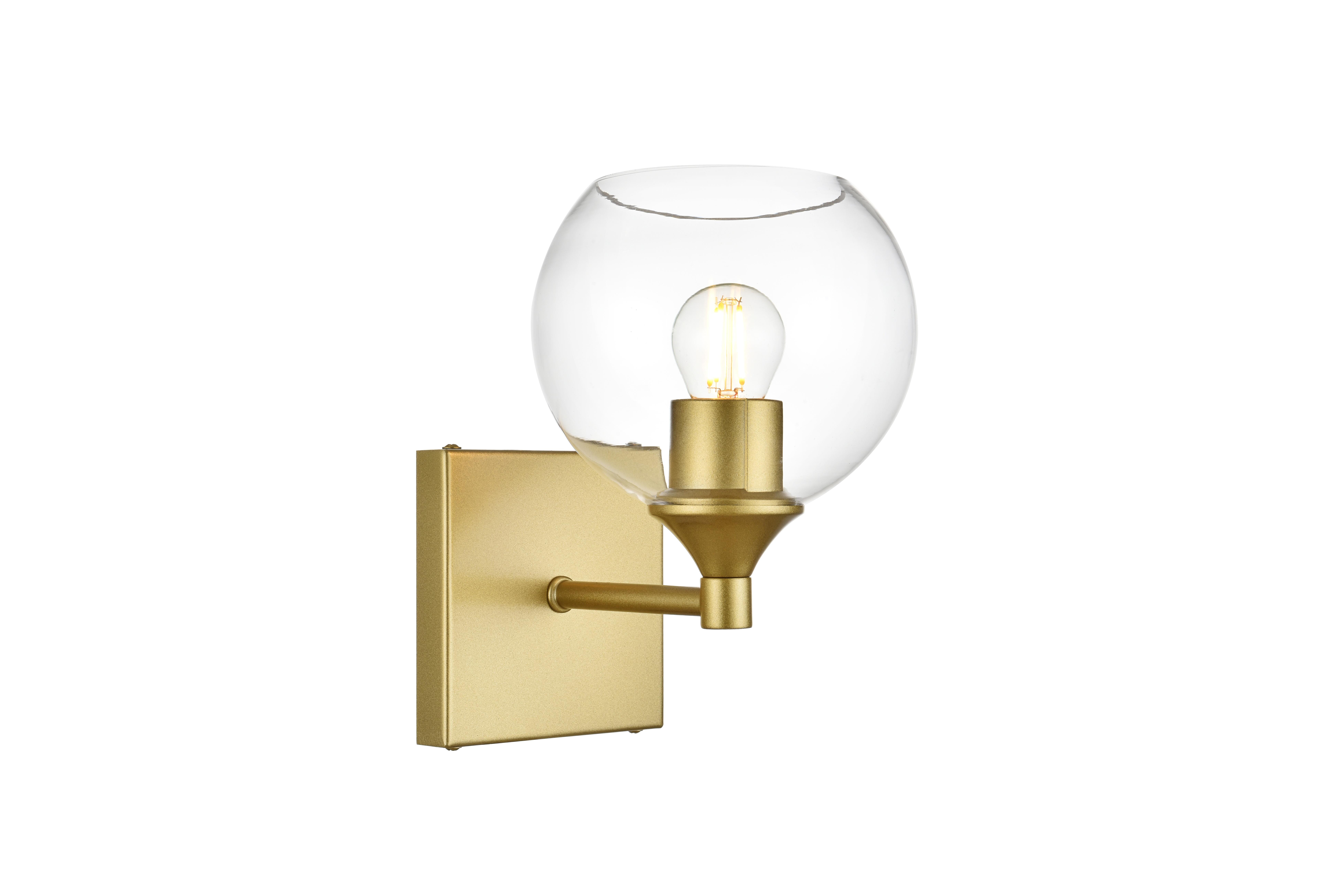 Foster One Light Bath Sconce in Brass and Clear Glass - Image 4