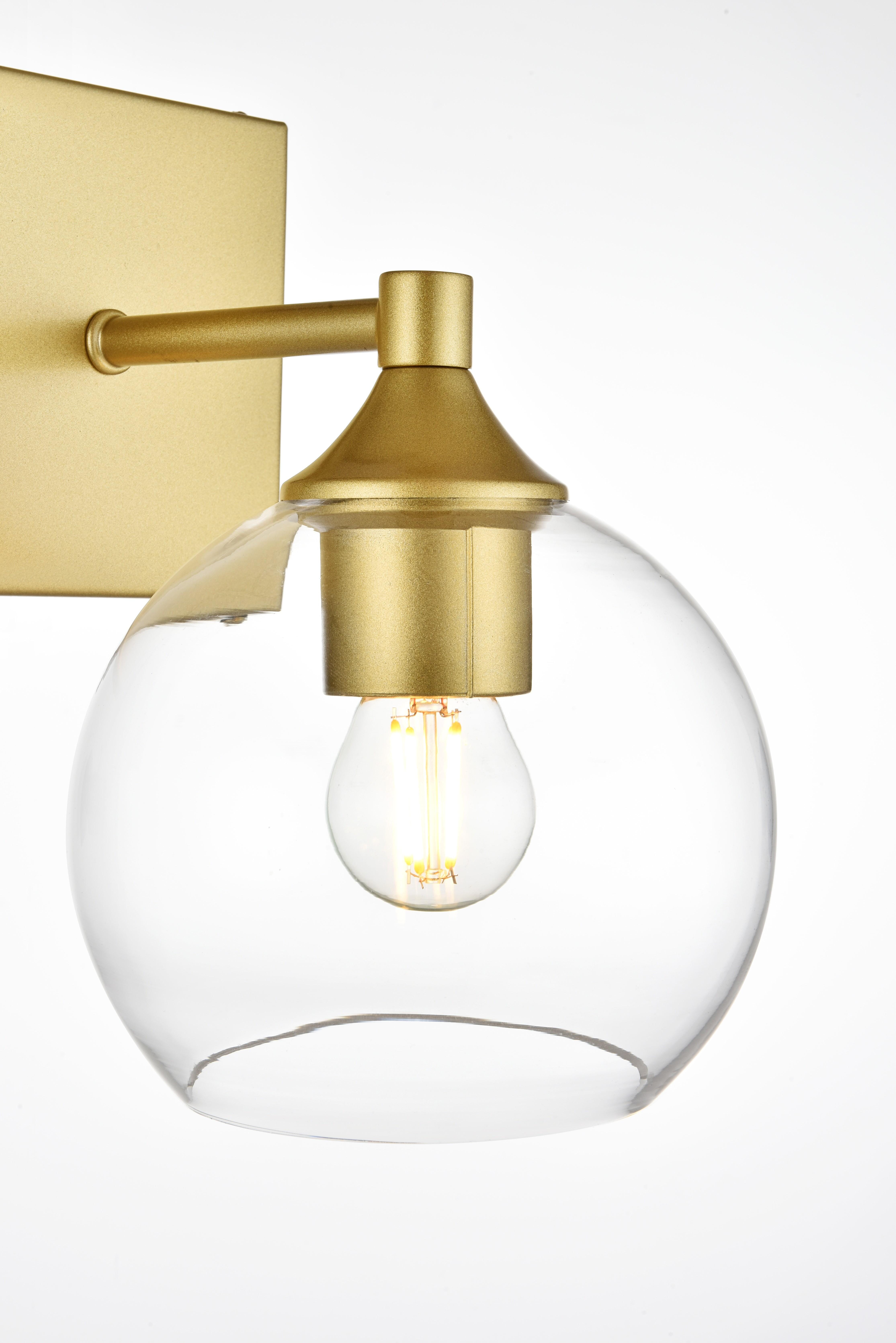 Foster One Light Bath Sconce in Brass and Clear Glass - Image 5