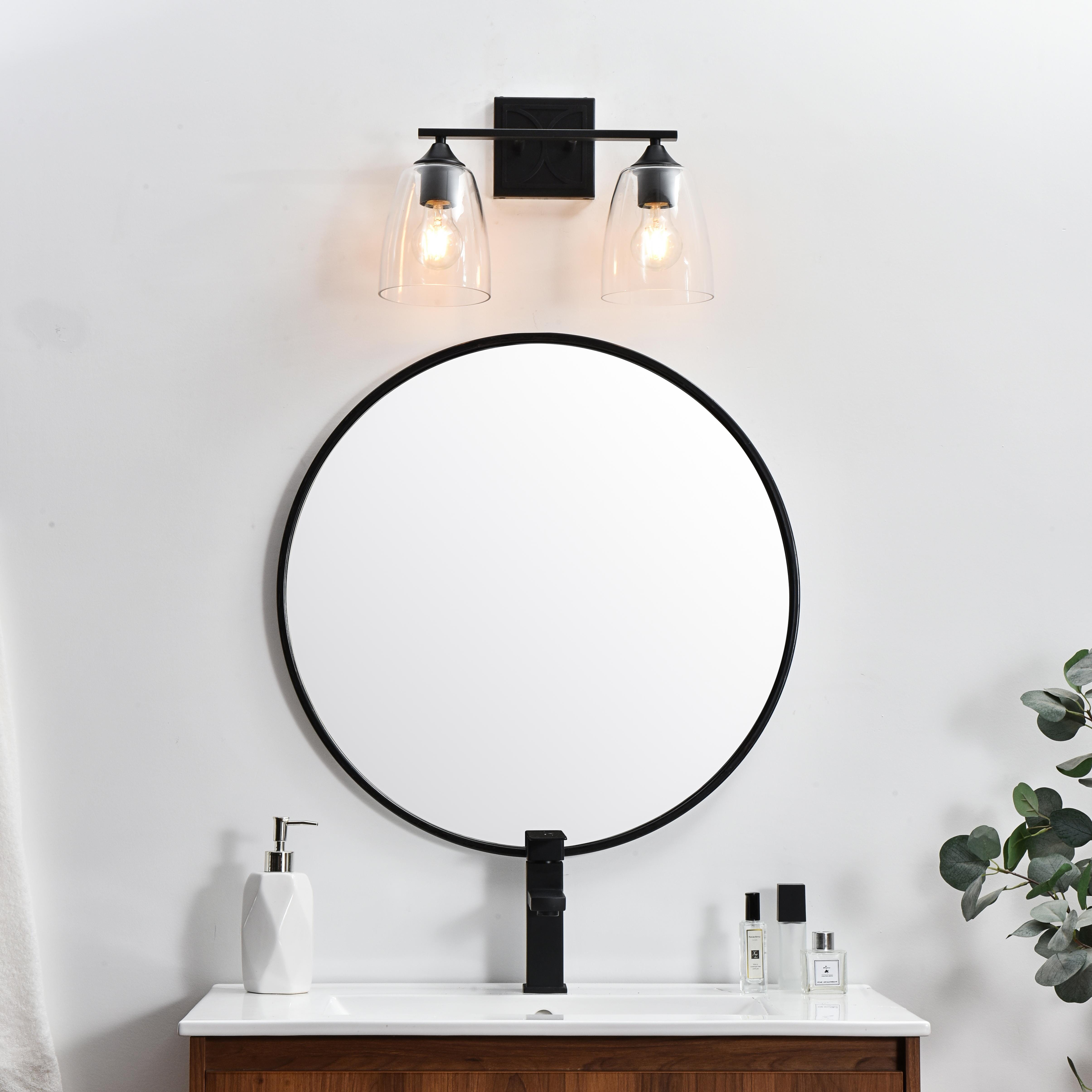 Specification Sheet
Dimensions
Length: 6.5"
Width: 15"
Height: 10"
Extension: 6.5"
Wire Length: 8"
Depth: 6.5"
Specifications
Assembly Required: Yes
Bulb Included: No
#N/A
Dimmable: Yes
Distressed Finish: No
Dry/Wet/Damp: Damp
ETL: yes
Finish (Color): Black and Clear
Fixture Material: Iron and Glass
Hardware Finish: Black
Harware Material: Iron
Max/Nominal Watt: 80W
Number of Lights: 2
Product Type: Vanity Lights
Product Warranty: 1 year limited
Socket Type: E26
Voltage: 110V
Wattage/Bulb: 40W
Weight: 4
Wire Included: Yes
Shipment type: Small Parcel
US Shipping Cost: $13.00 - alternate view