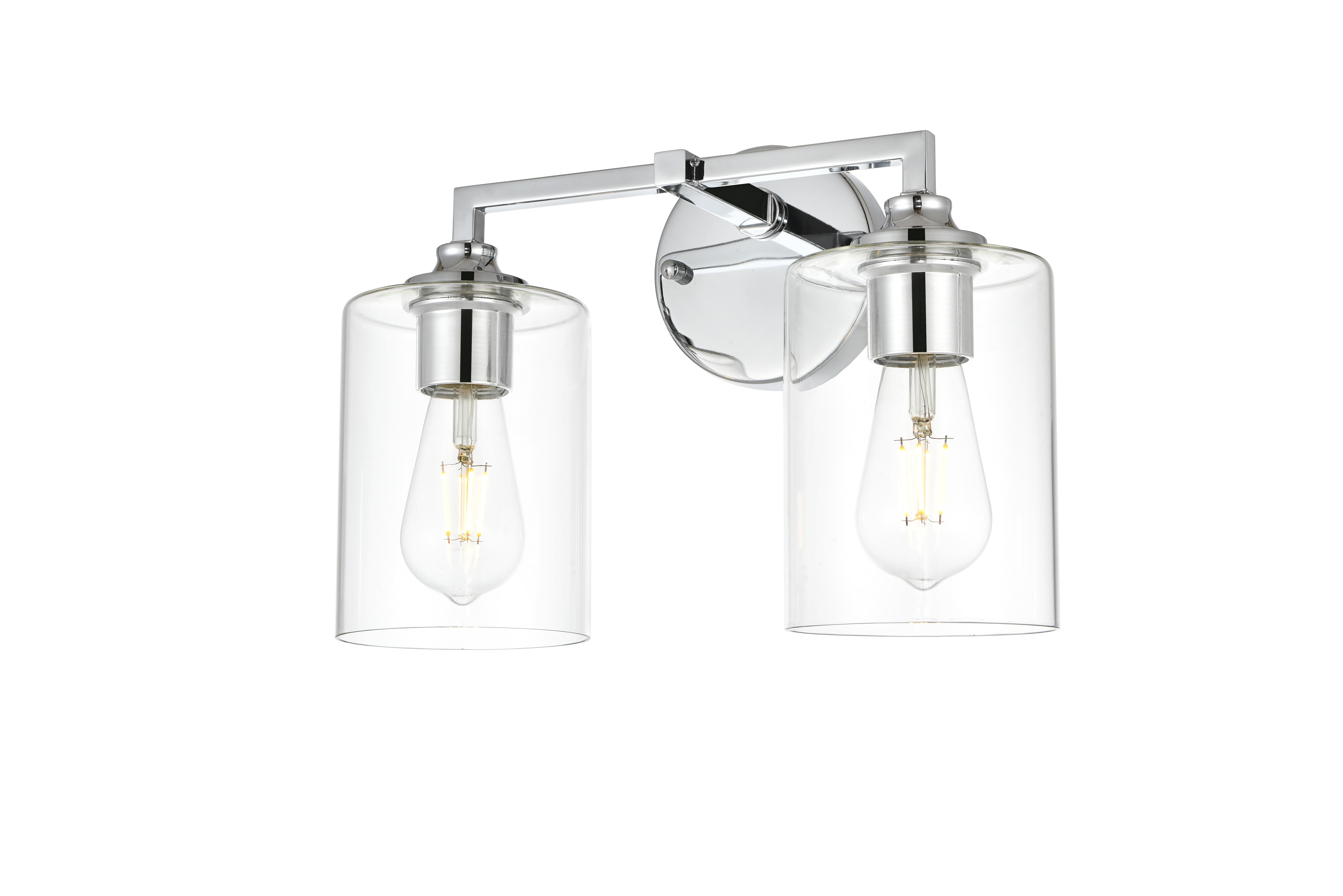 Mayson Two Light Bath Sconce in Chrome and Clear - Image 3