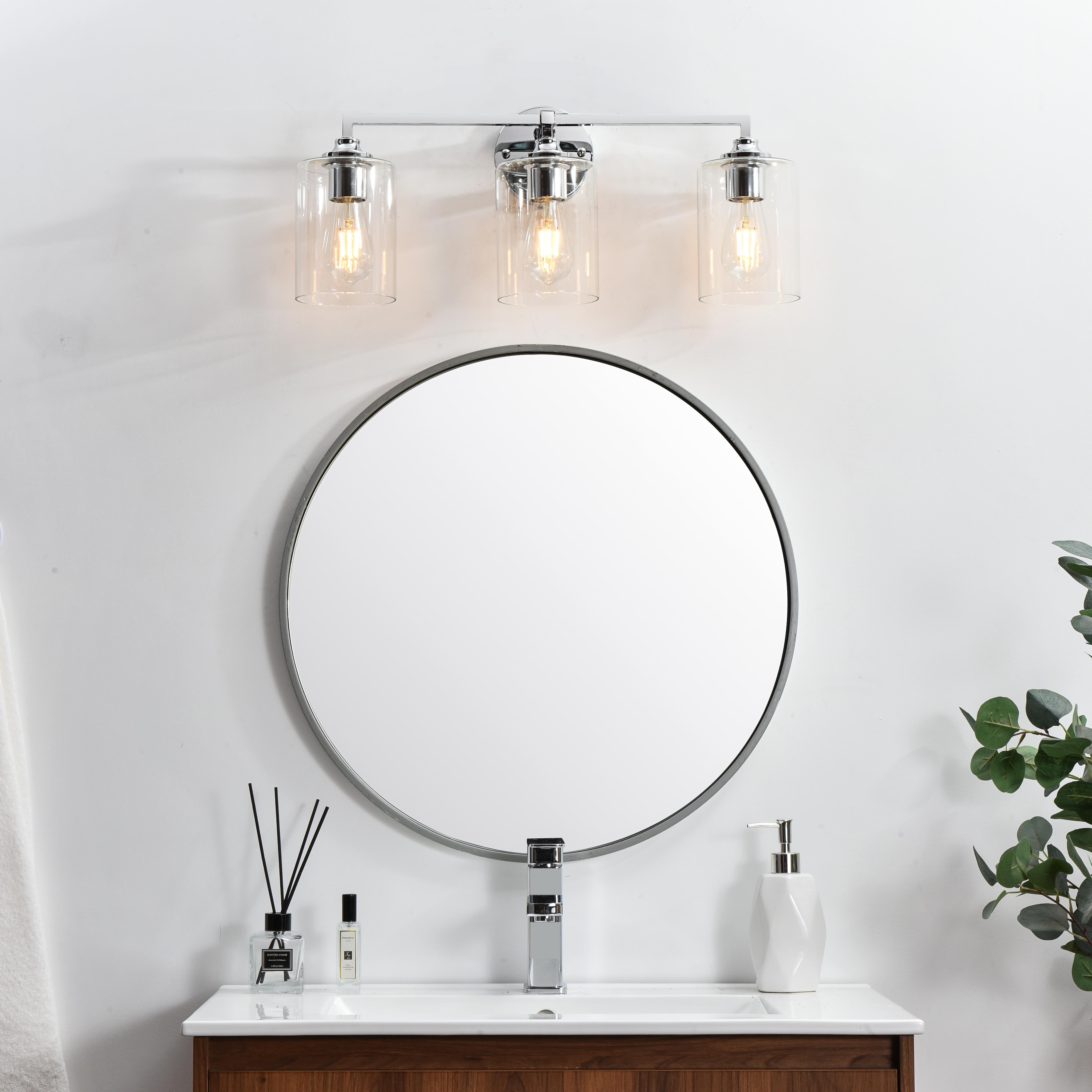 Mayson 3-Light Bath Sconce in Chrome with Clear Glass - Image 2